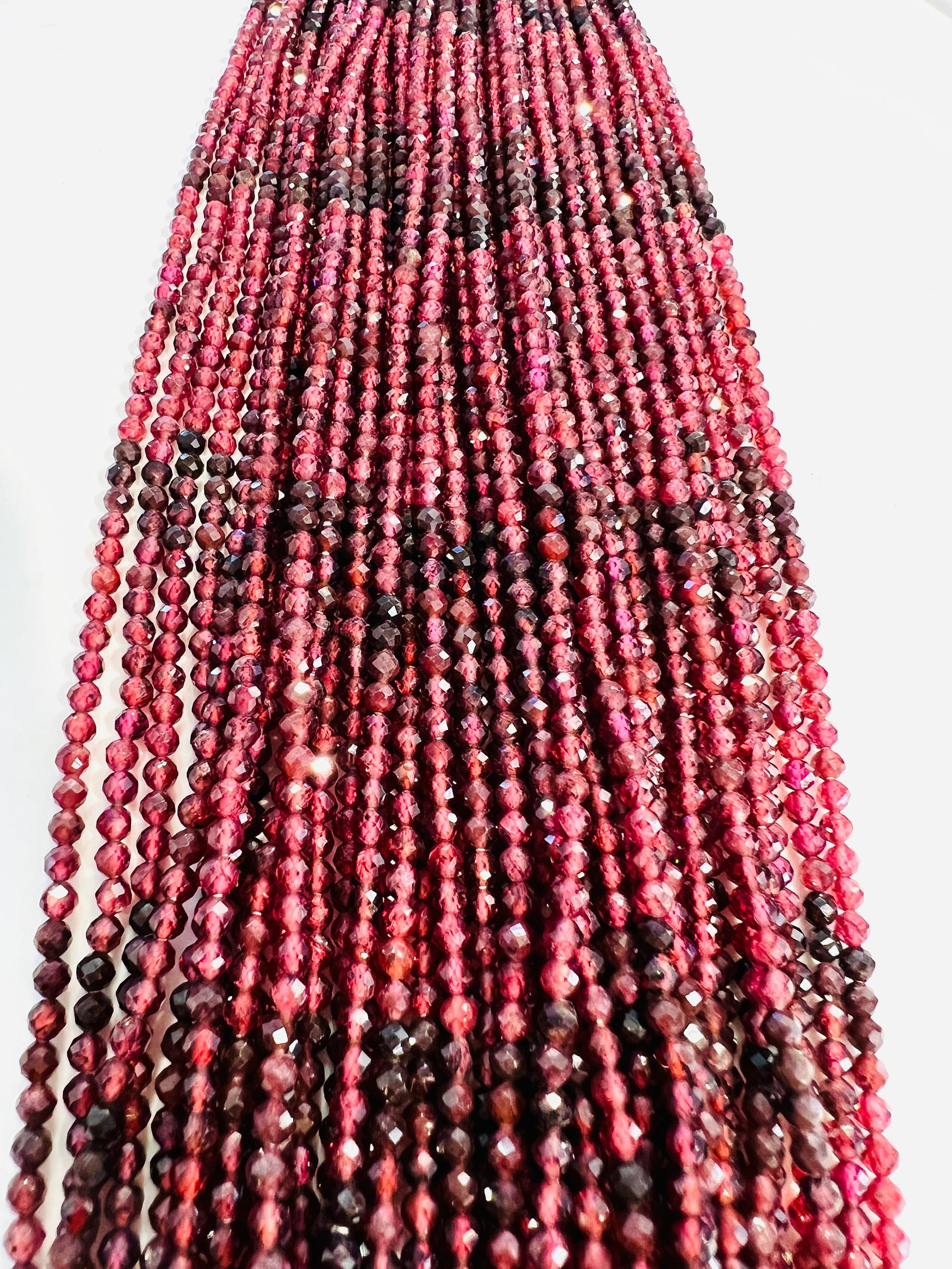 Mozambique Garnet 3mm Faceted round Merlot Dark Red shaded beads Jewelry Making natural Gemstone Rare, Beautiful Gemstone 12.25”strand