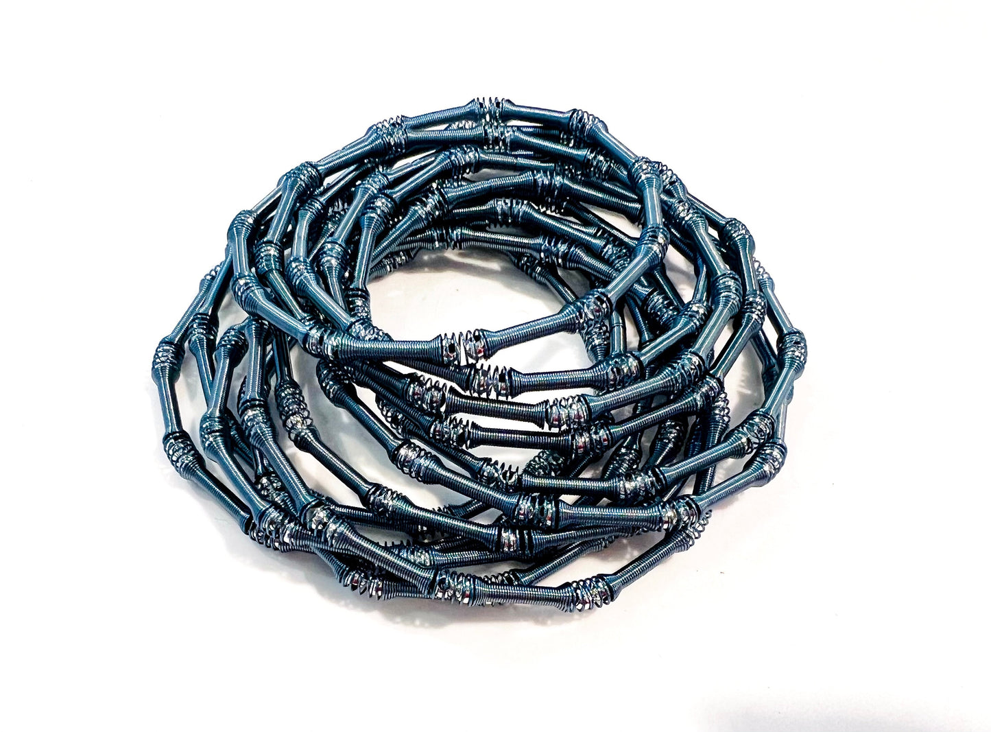 12 pcs stretched memory wire blue beautiful Bangle bracelet gift for her,12 pcs separated you can wear in stuck or separate. 7”