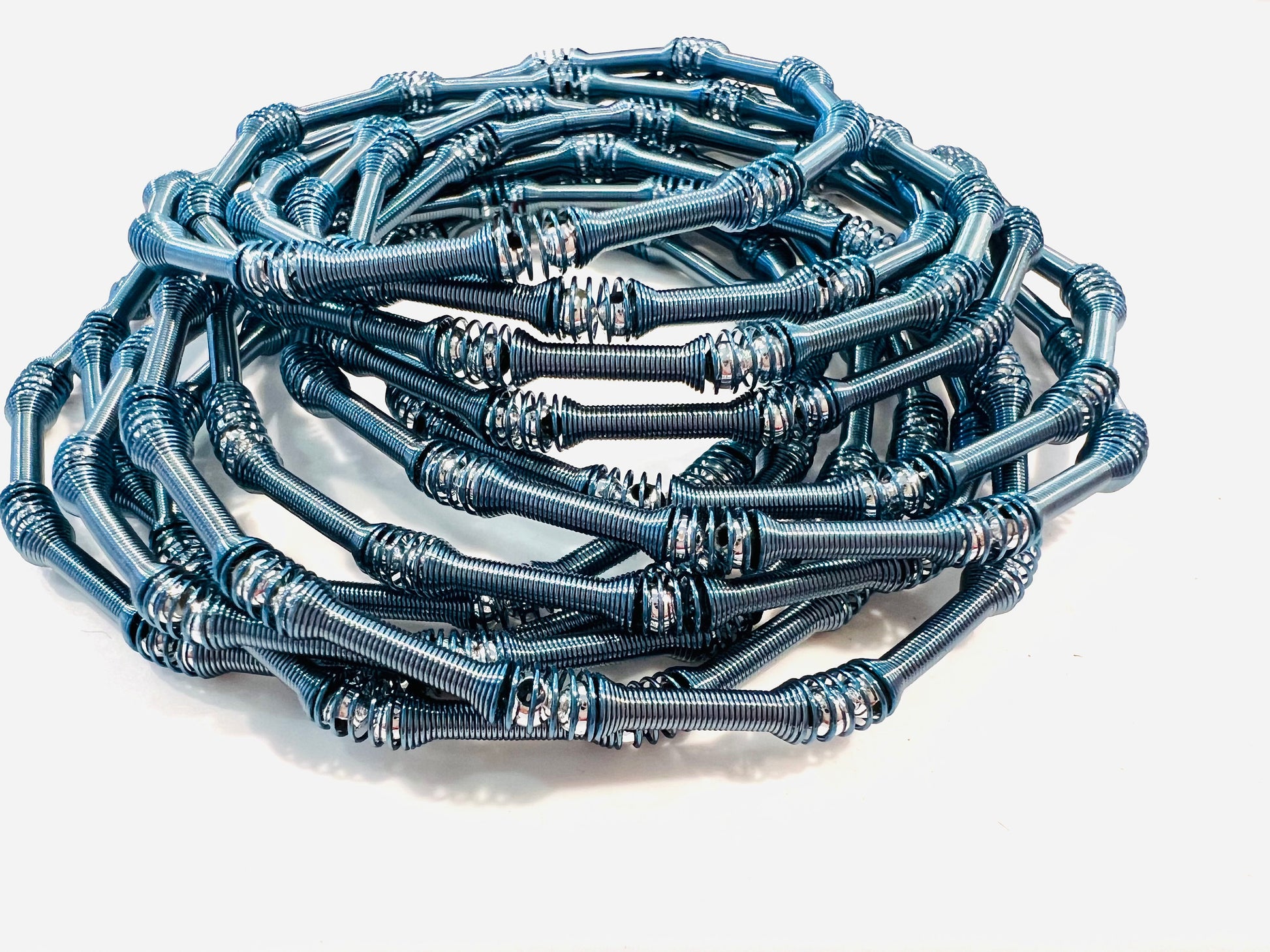 12 pcs stretched memory wire blue beautiful Bangle bracelet gift for her,12 pcs separated you can wear in stuck or separate. 7”