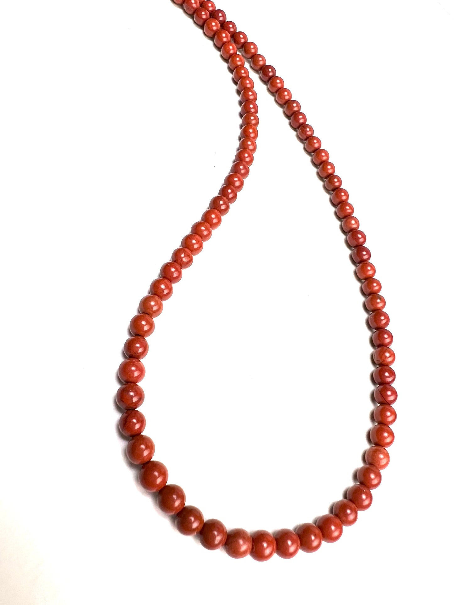 Natural Red Jasper 4mm Smooth Round Choker Layering Necklace, Handmade, Energy, Minimalist, Gift October Birthstone