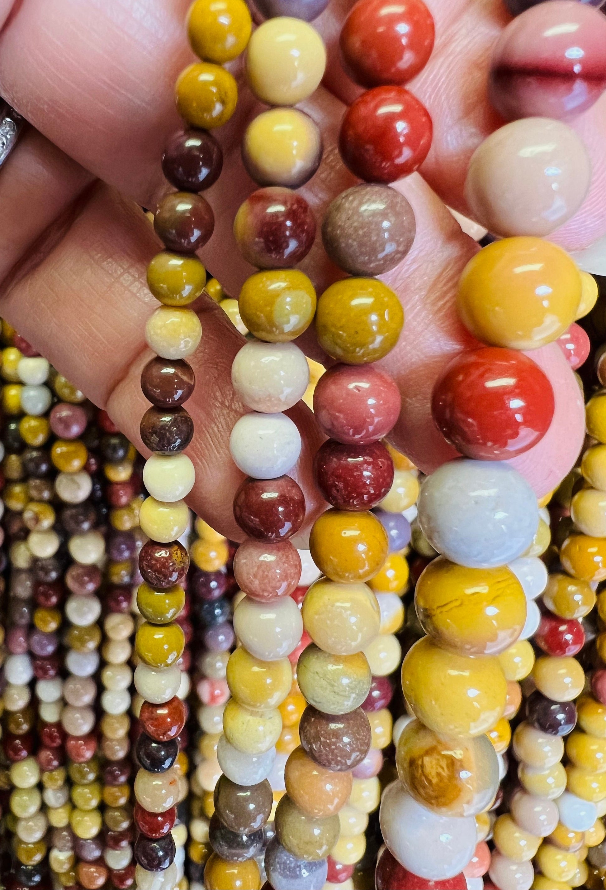 Mookaite Smooth Round AAA quality beads for , Jewelry Making Natural Gemstone Beads . 4mm,6mm 8mm 10mm 15.5” full strand