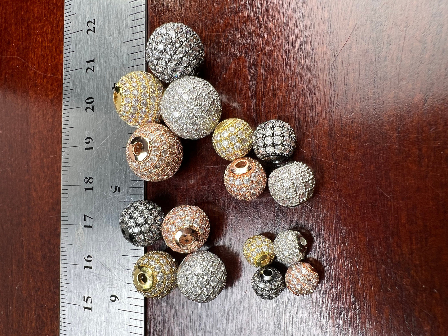 CZ micro pave diamond style ball spacer Bead non tarnish quality 6,8,10,12mm cubic Zirconia jewelry making spacer .1 pc