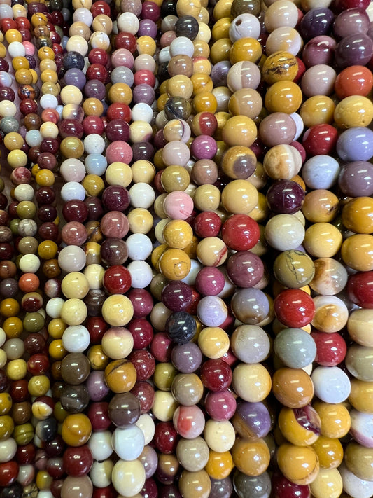 Mookaite Smooth Round AAA quality beads for , Jewelry Making Natural Gemstone Beads . 4mm,6mm 8mm 10mm 15.5” full strand