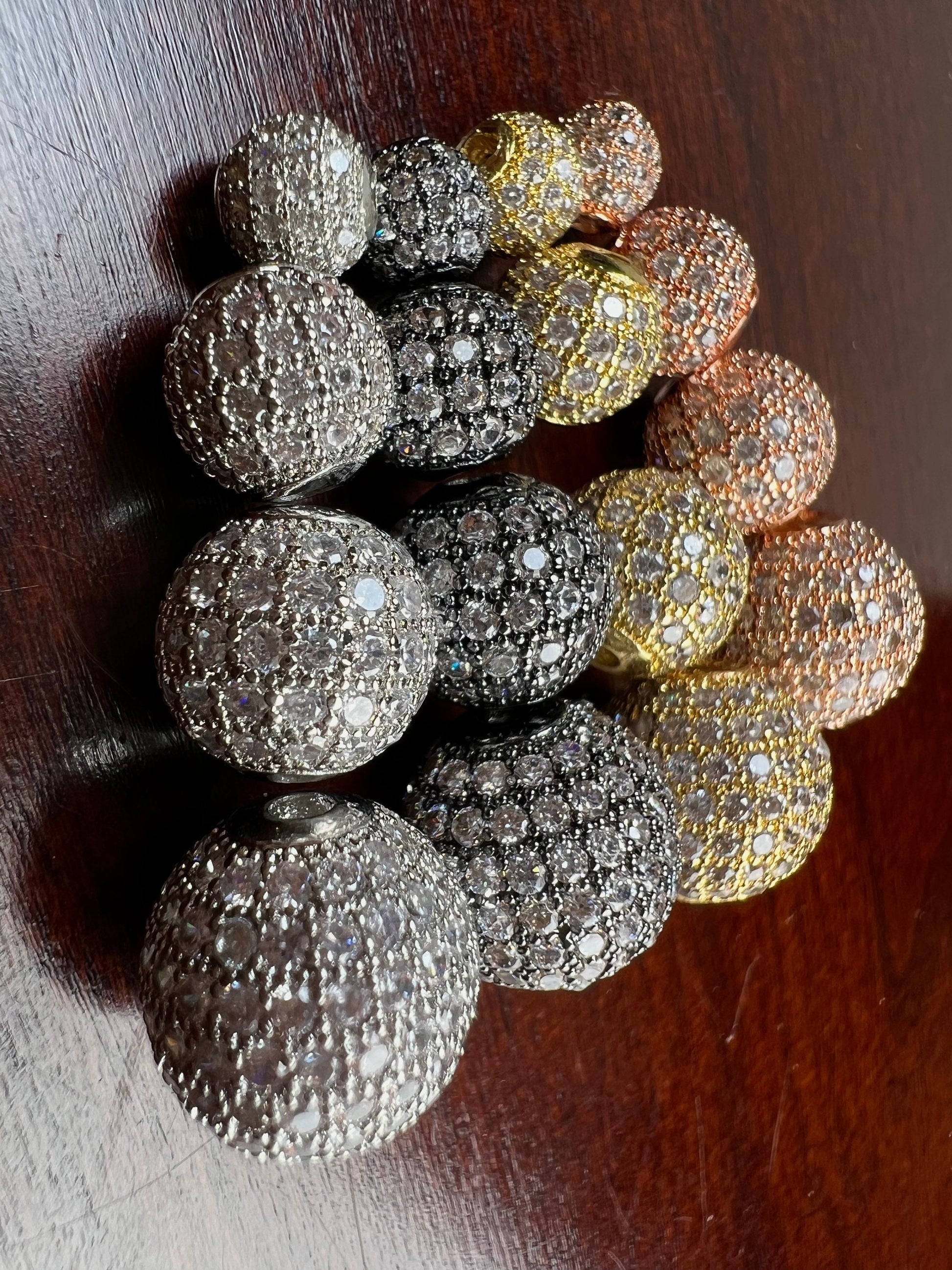 CZ micro pave diamond style ball spacer Bead non tarnish quality 6,8,10,12mm cubic Zirconia jewelry making spacer Sold by piece