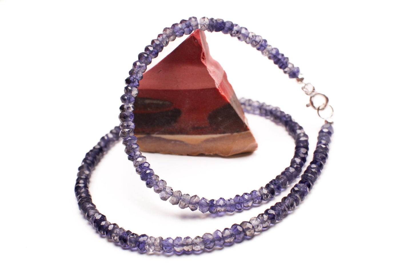4mm Faceted Iolite Layering Choker 925 Sterling Silver Necklace, Precious Gemstones, September Birthstone. Optional 2" Extender