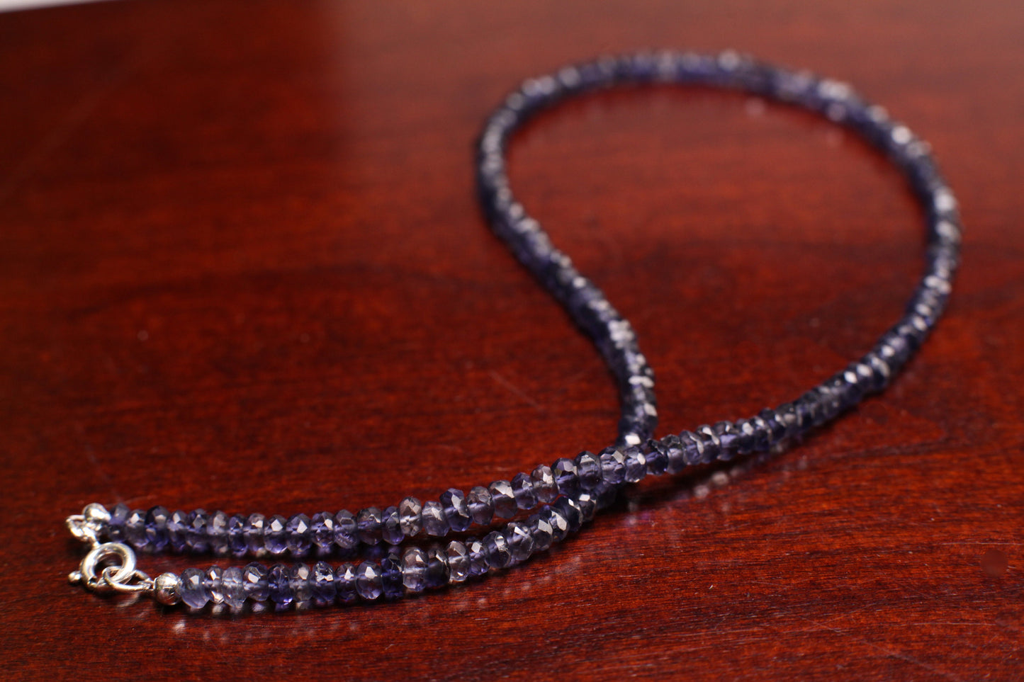 4-4.5mm Faceted Iolite Layering Choker 925 Sterling Silver Necklace, Precious Gemstones, September Birthstone. Optional 2" Extender