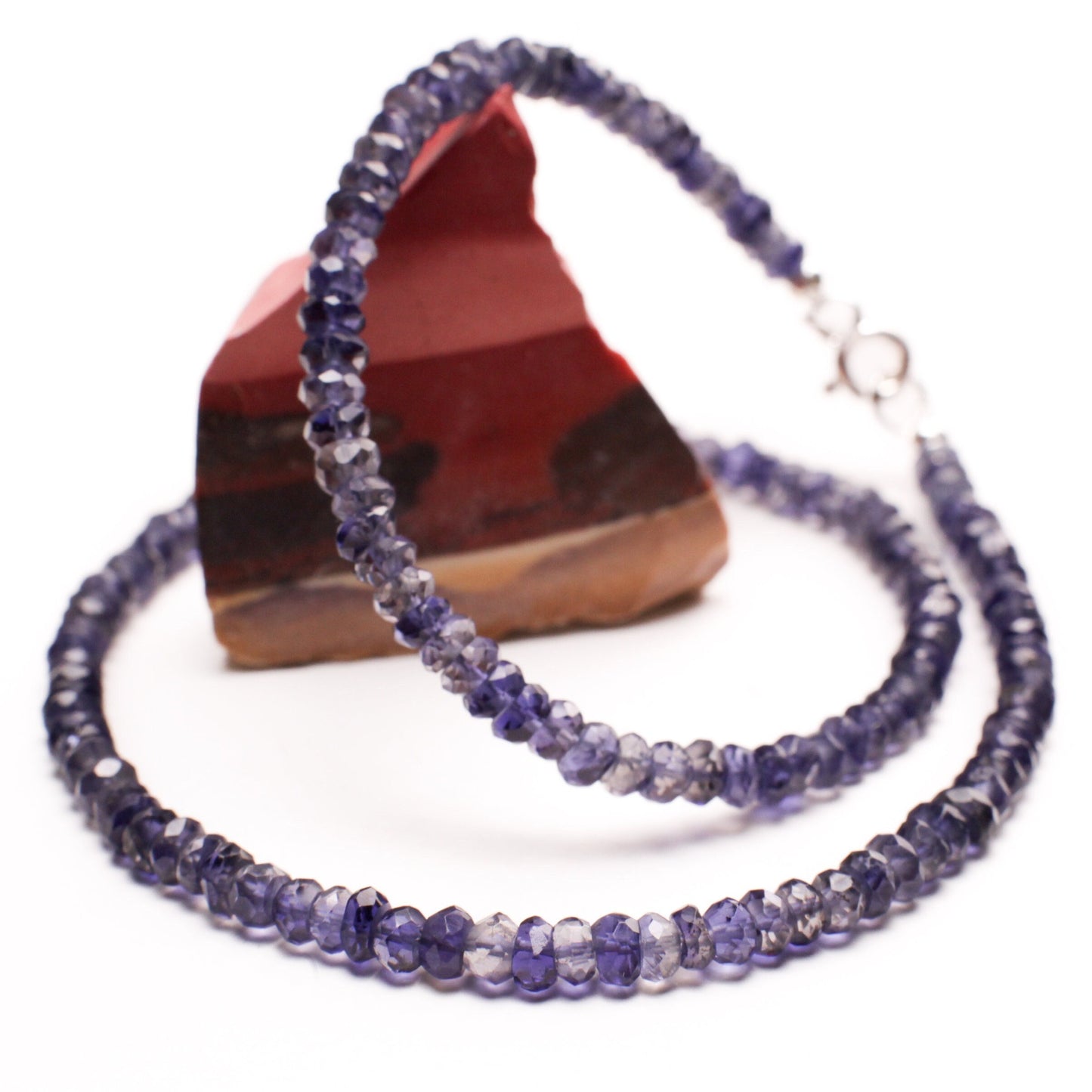 4-4.5mm Faceted Iolite Layering Choker 925 Sterling Silver Necklace, Precious Gemstones, September Birthstone. Optional 2" Extender