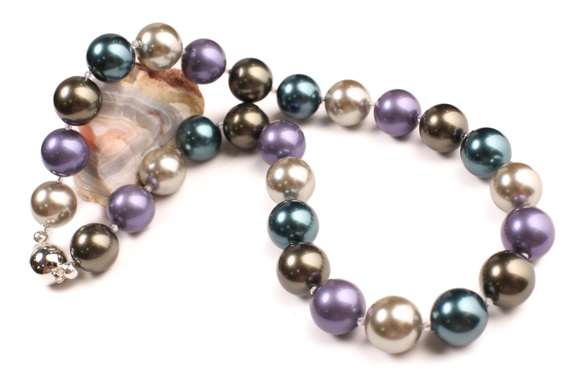 Multi South SeaShell Pearl 14mm Large High Luster Statement Necklace, Gift for Her