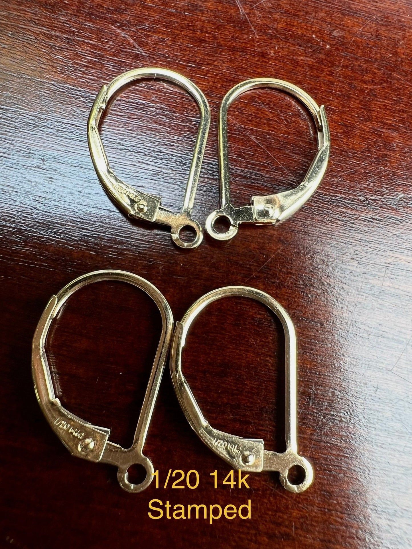 14K Gold Filled Leverback Findings for Jewelry Making Earrings clasp . 1 pair (2 pieces ) Made in USA high quality,14/20 stamped