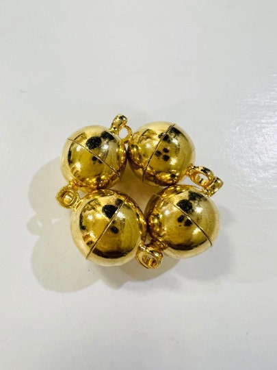4 pcs 12mm, 14mm Mag Ball Clasp, in Gold , Rose Gold , Black , Rhodium Silver plated, Antique Copper Round Smooth jewelry making clasp
