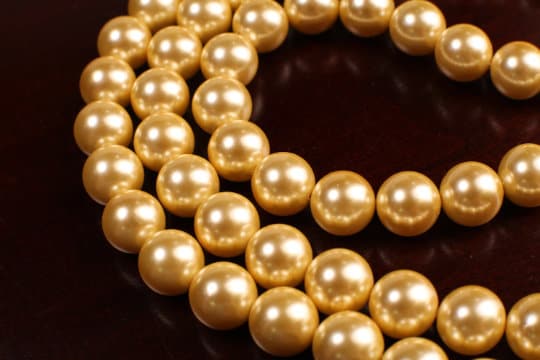 Golden Yellow South SeaShell Pearl High Luster Statement Necklace Ball Clasp Necklace, Bridal, party wear. 8,10,12mm size