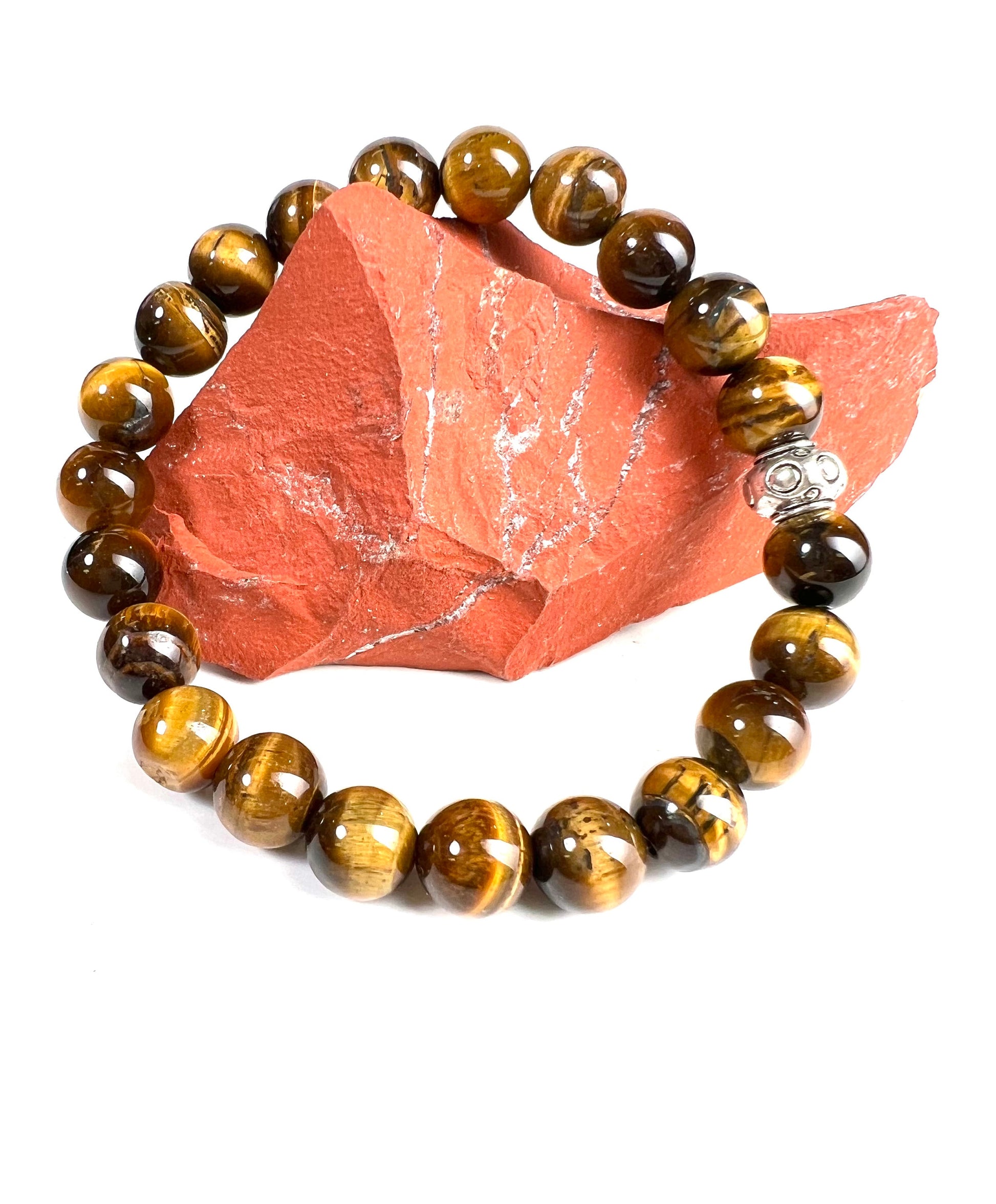 Tiger Eye smooth 8mm natural Gemstone Stretchy Bracelet. Strength and power healing crystal