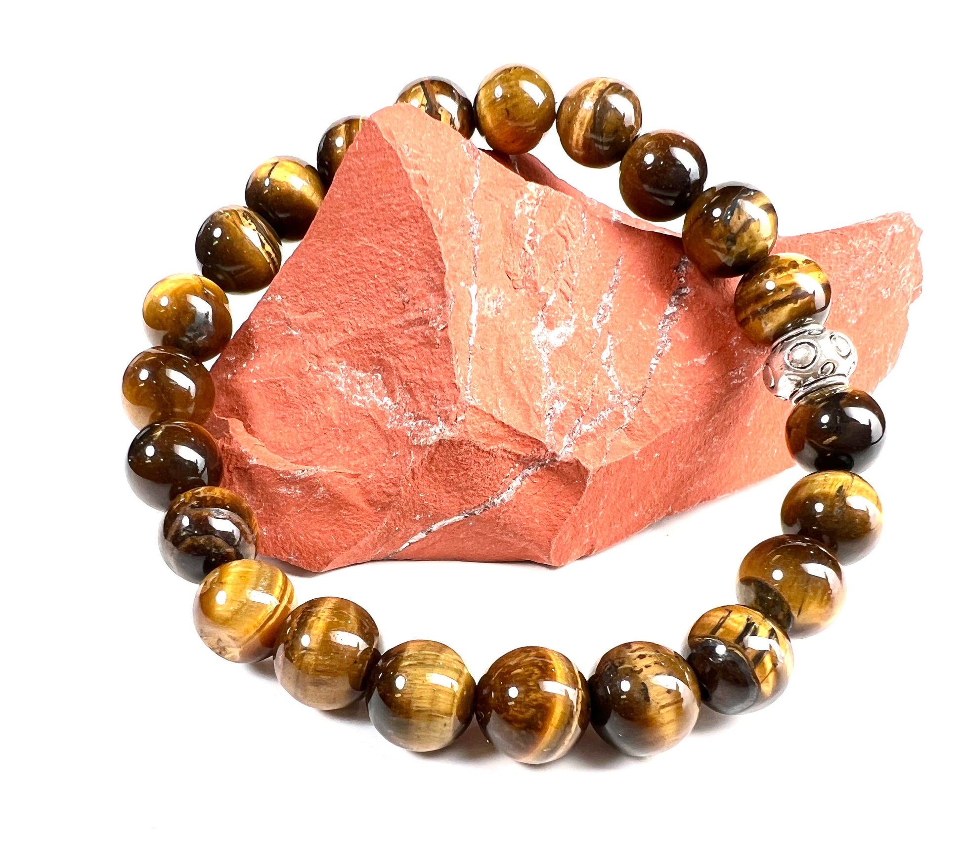 Tiger Eye smooth 8mm natural Gemstone Stretchy Bracelet. Strength and power healing crystal