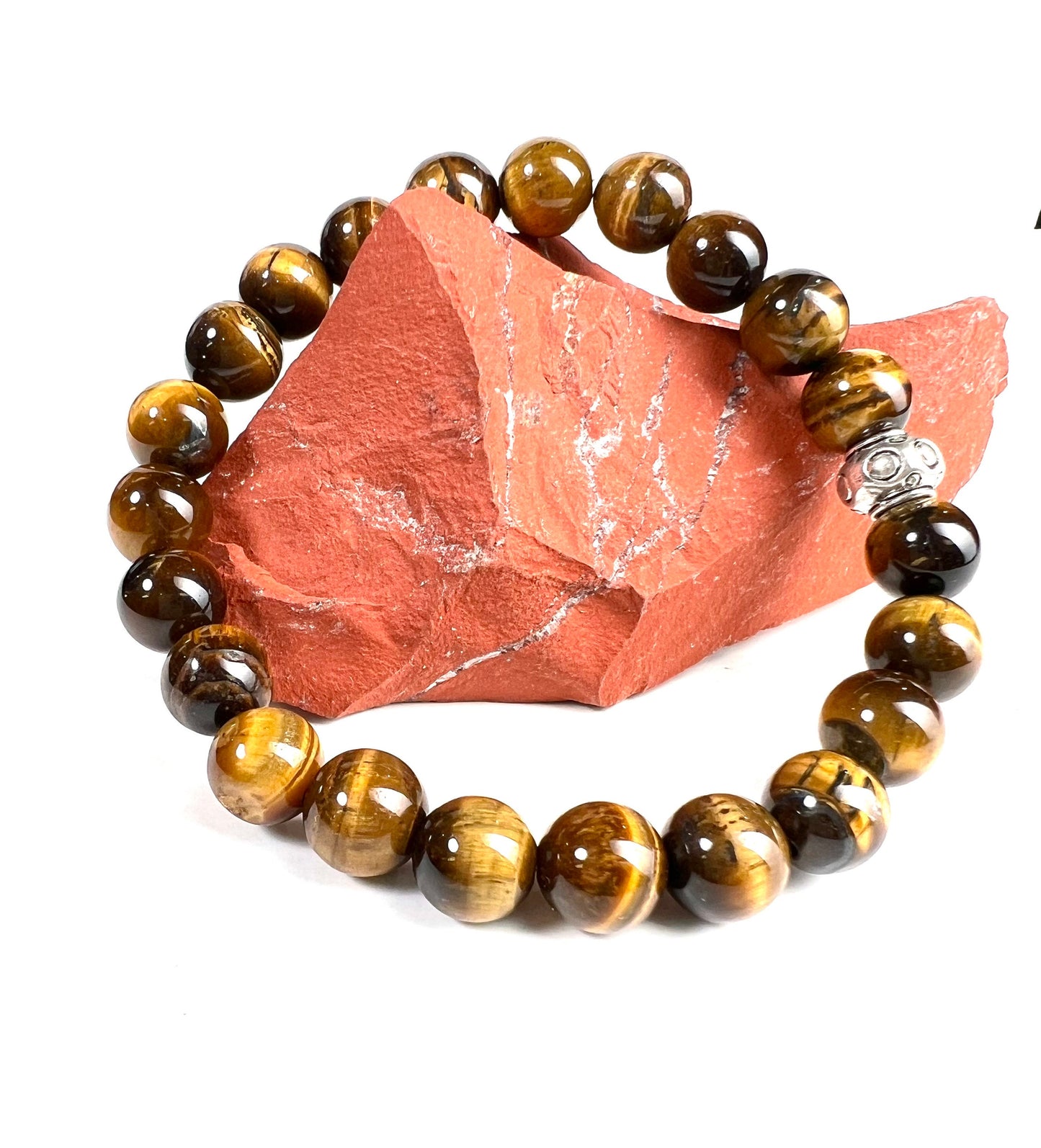 Tiger Eye smooth 8mm natural Gemstone Stretchy Bracelet. Strength and power healing crystal