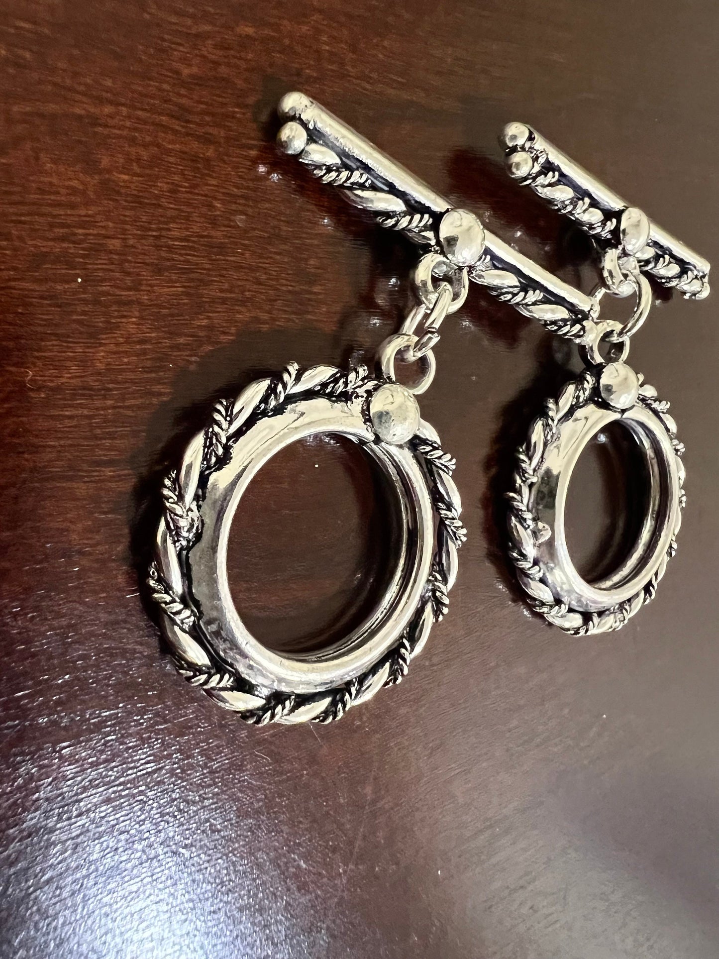 Sterling Silver Bali Toggle Clasp: Handmade Jewelry Making Supply