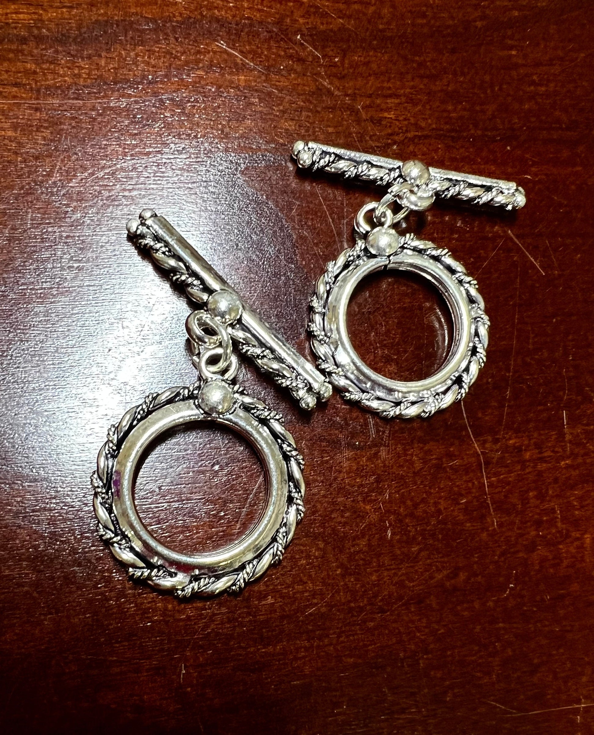 Sterling Silver Bali Toggle Clasp: Handmade Jewelry Making Supply