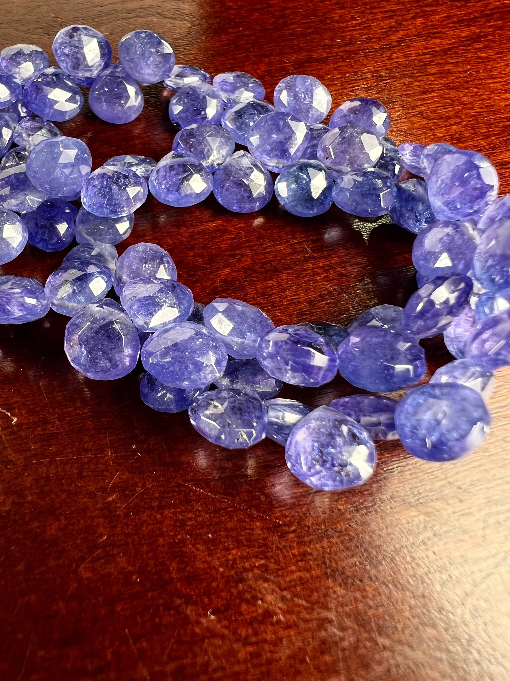 Natural Tanzanite Faceted Heart Drop 6.5-7mm AAA quality Gemstone drop Violet Blue Beads DIY Jewelry Making drop beads