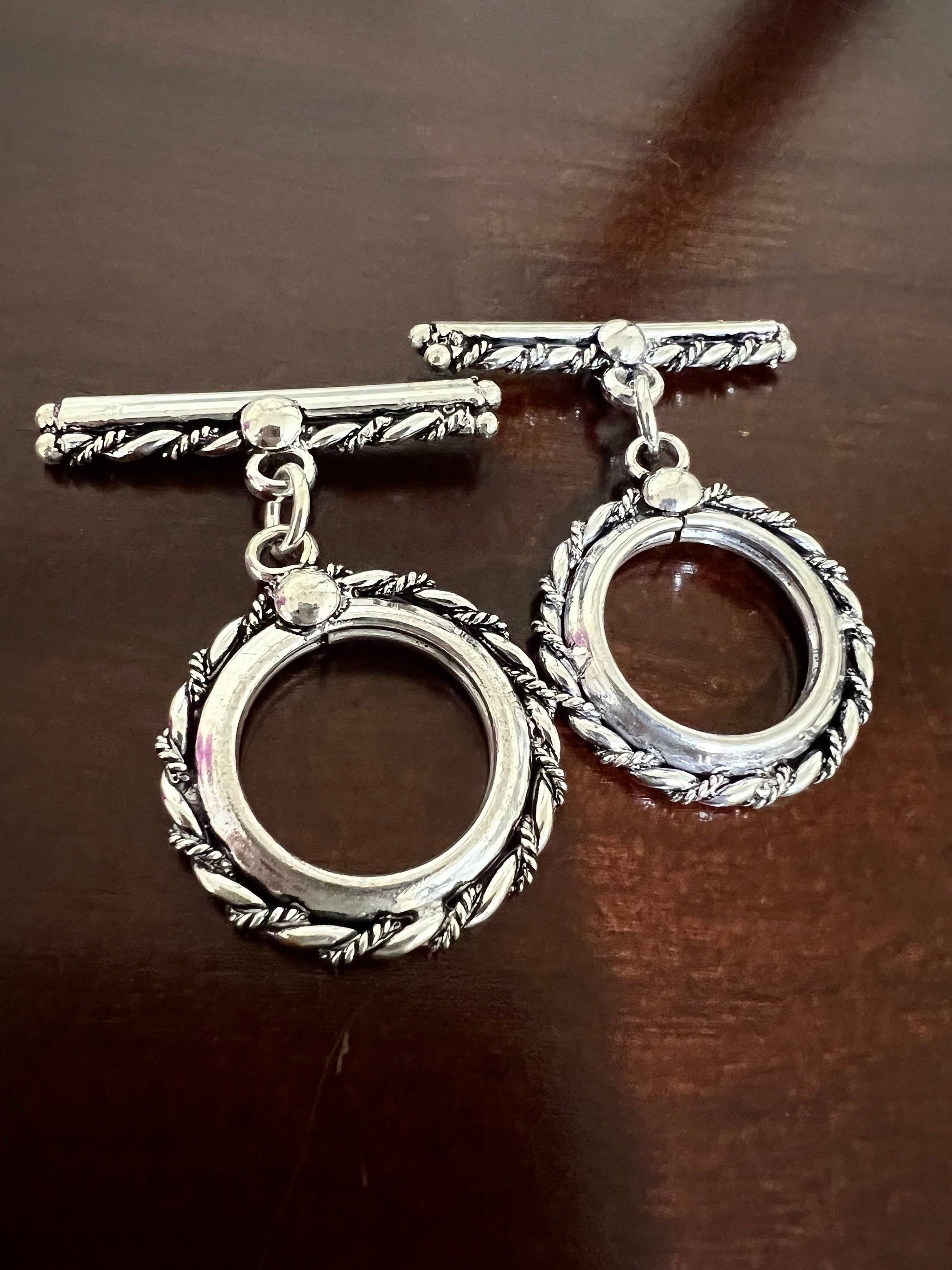 Sterling Silver Bali Toggle Clasp: Handmade Jewelry Making Supply