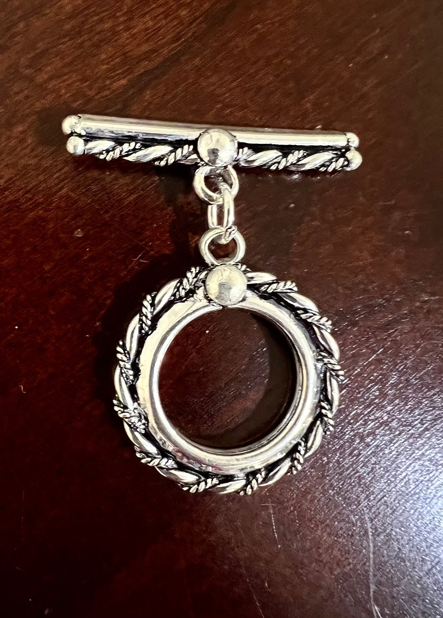 Sterling Silver Bali Toggle Clasp: Handmade Jewelry Making Supply