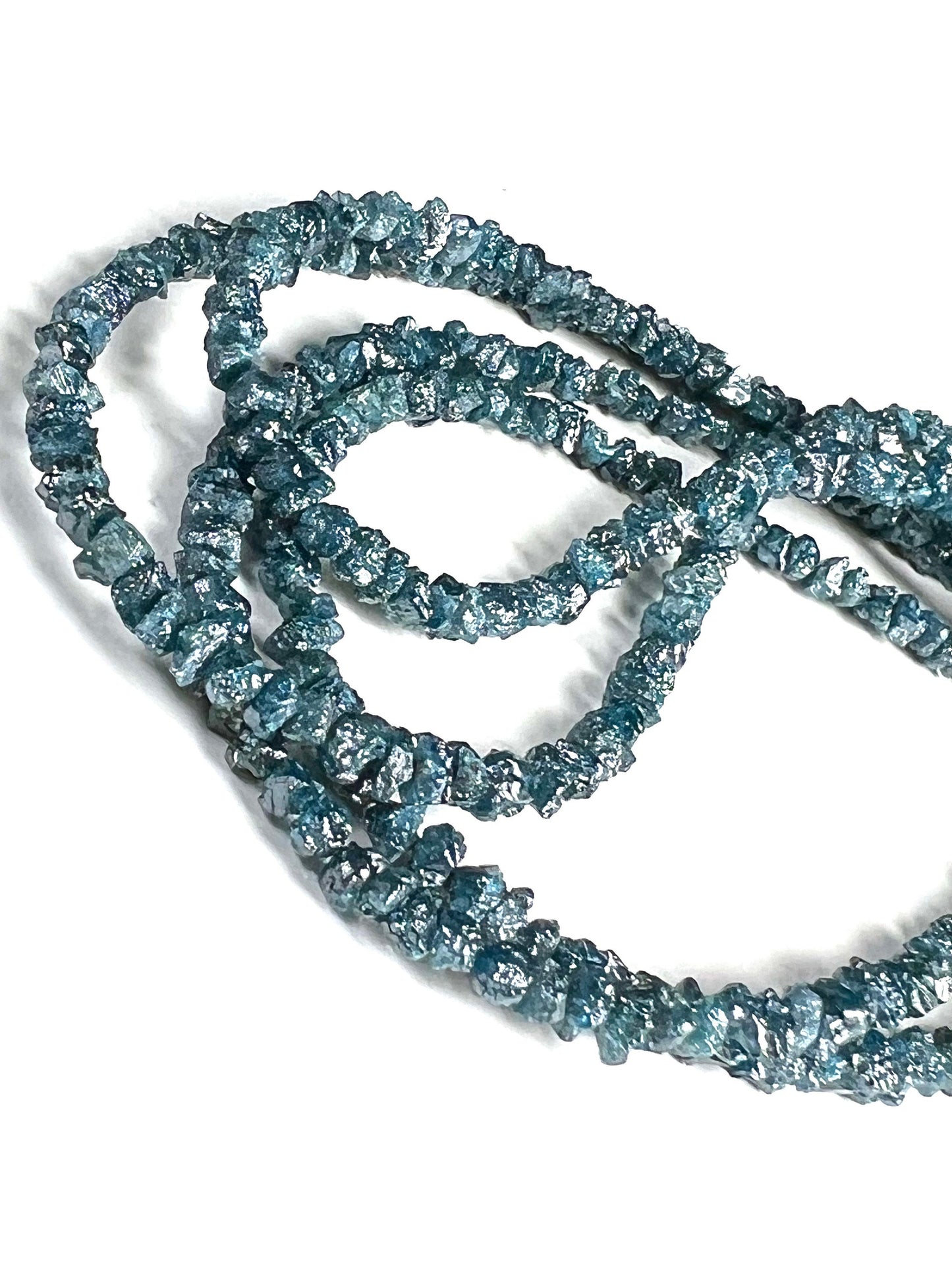 Natural Blue Diamond Raw Uncut nugget bead, AAA Quality 3.5-4mm Large size Raw Diamond nugget bead for Jewelry making , healing 7.5”