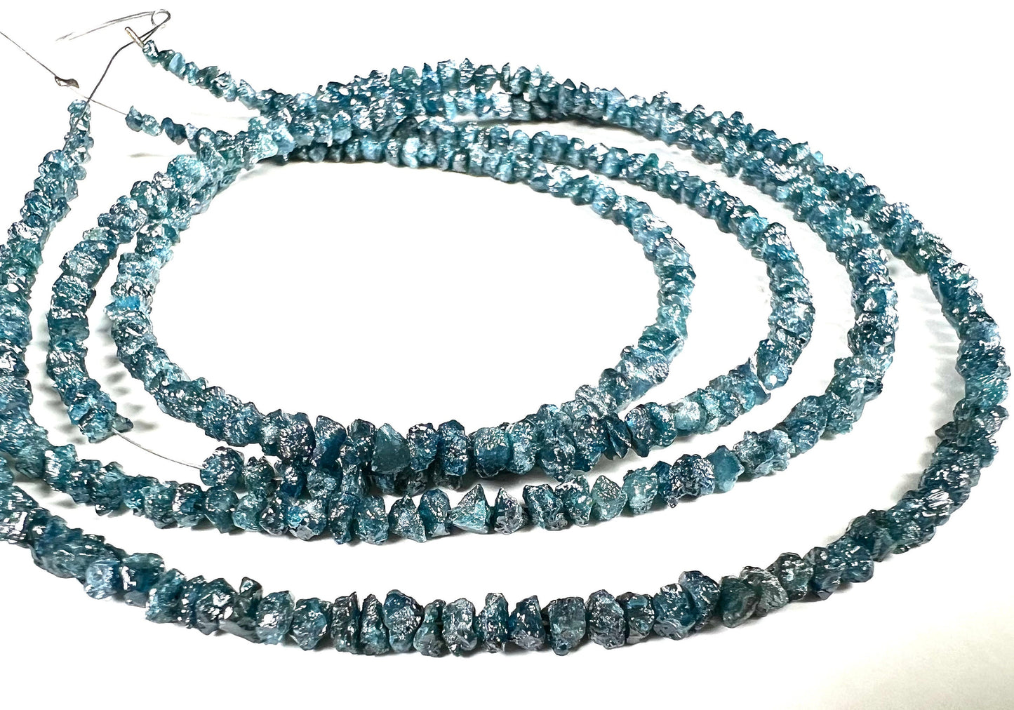 Natural Blue Diamond Raw Uncut nugget bead, AAA Quality 3.5-4mm Large size Raw Diamond nugget bead for Jewelry making , healing 4”,8”