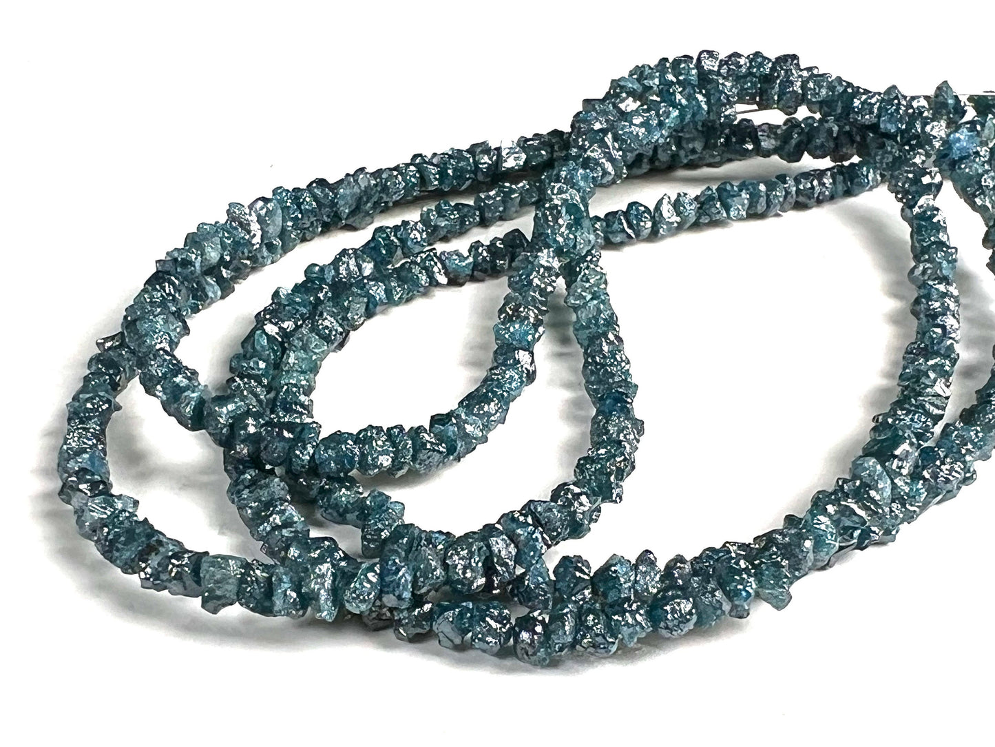Natural Blue Diamond Raw Uncut nugget bead, AAA Quality 3.5-4mm Large size Raw Diamond nugget bead for Jewelry making , healing 4”,8”