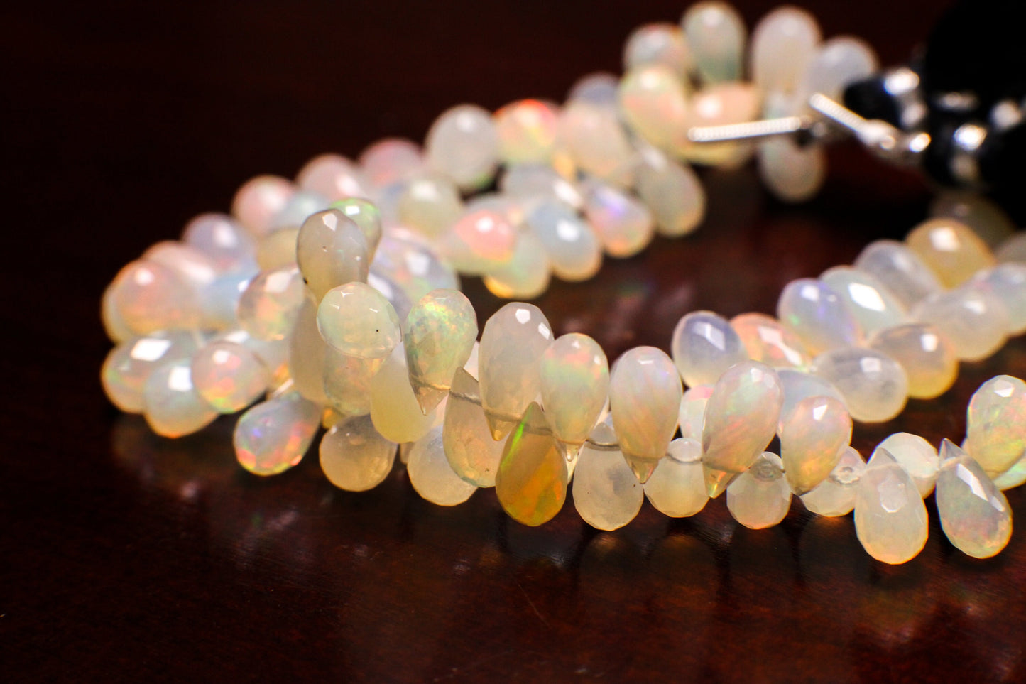 Genuine Ethiopian Fire Opal , Welo Opal 4.5x8-5.5-9.5mm Faceted Tear drop, AAA quality fiery Opal jewelry making Briolette beads