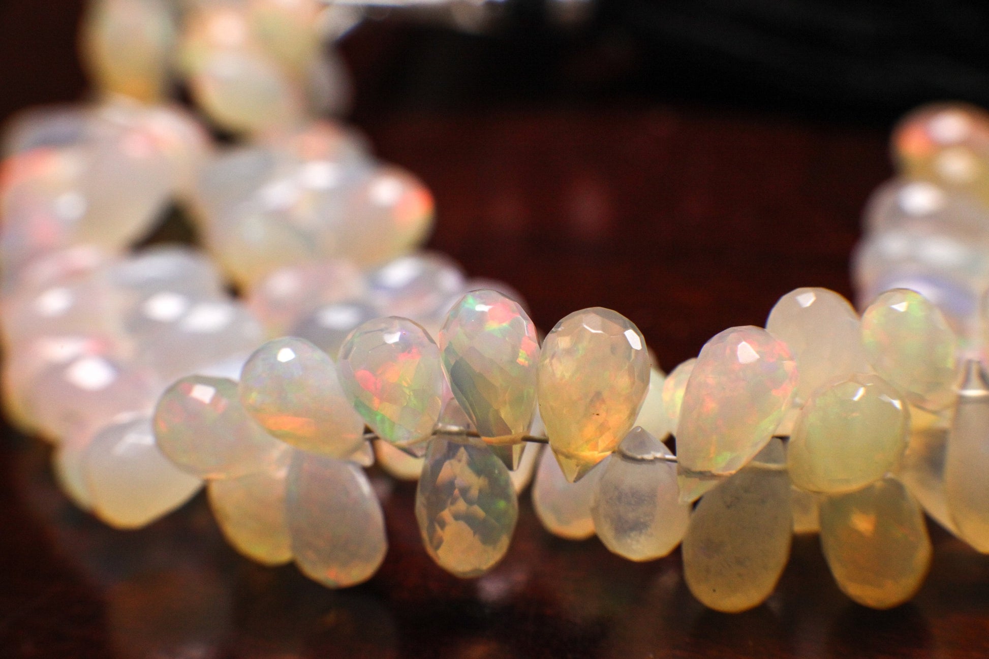 Genuine Ethiopian Fire Opal , Welo Opal 4.5x8-5.5-9.5mm Faceted Tear drop, AAA quality fiery Opal jewelry making Briolette beads