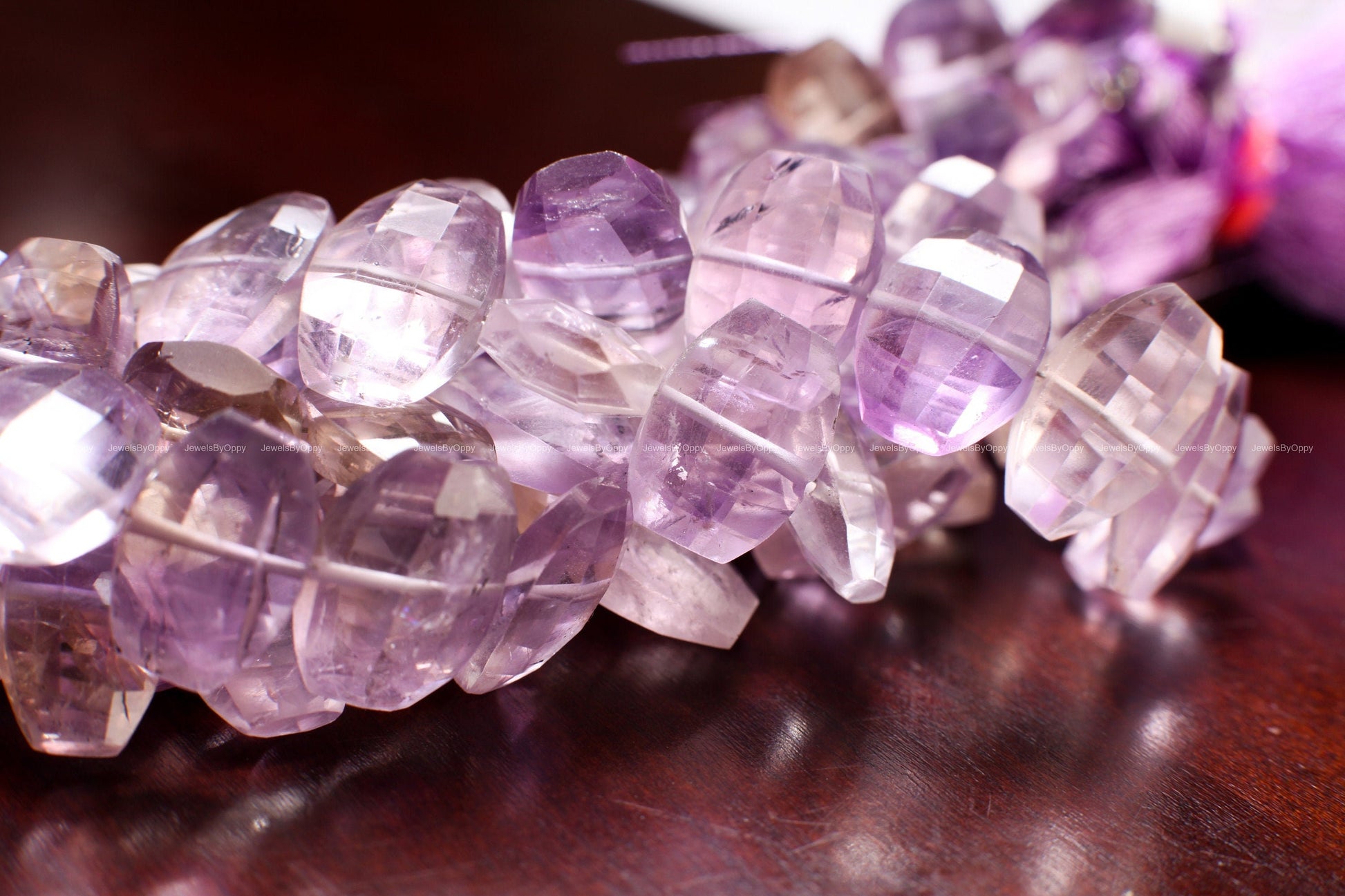 Natural Ametrine Faceted Trapezoid 10x14-12x16mm Purple Yellow Middle Drilled Beads 8&quot; Strand