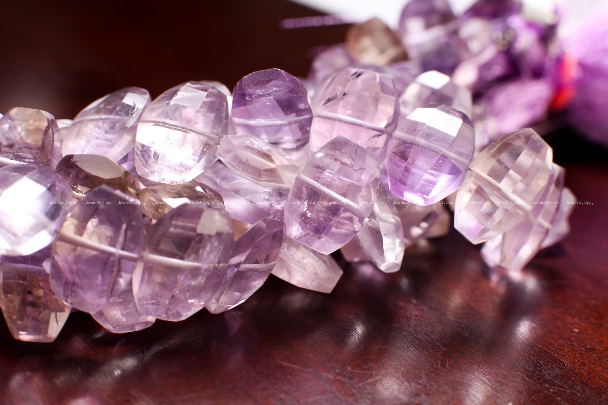 Natural Ametrine Faceted Trapezoid 10x14-12x16mm Purple Yellow Middle Drilled Beads 8" Strand