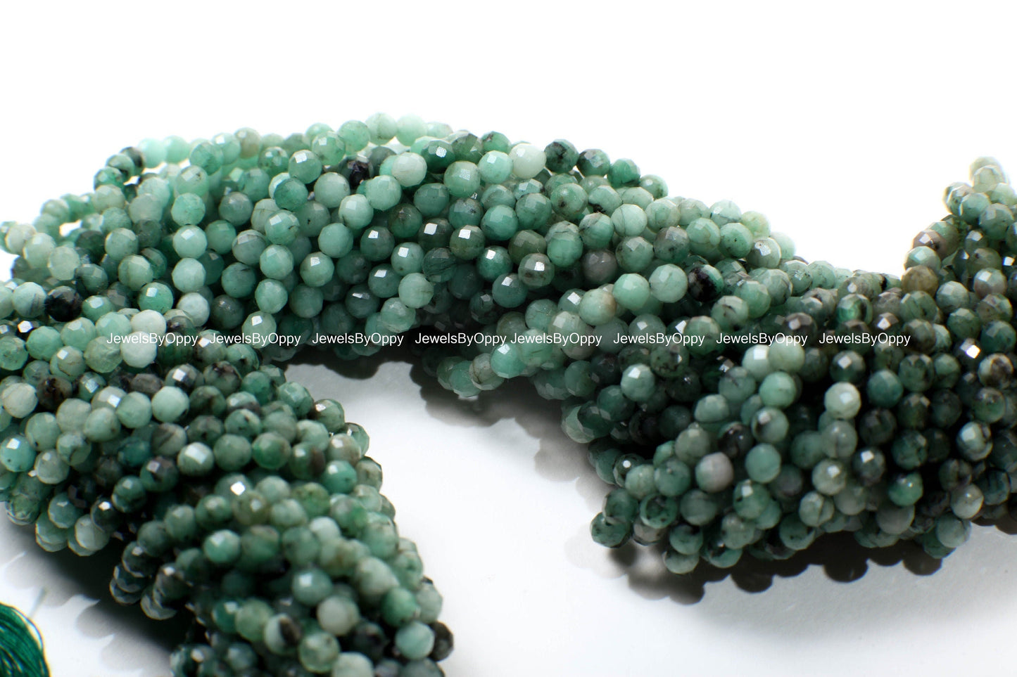 Natural Emerald 3.5mmFaceted Roundel AA for Jewelry Making, Necklace, Bracelet, Gift, Gemstone Green Beads 12.5&quot; Strand