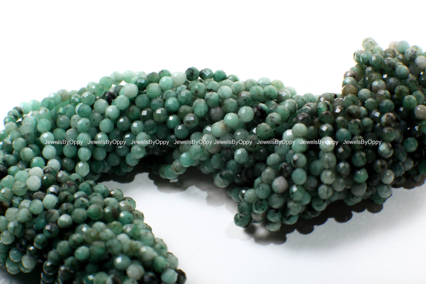 Natural Emerald 3.5mmFaceted Roundel AA for Jewelry Making, Necklace, Bracelet, Gift, Gemstone Green Beads 12.5&quot; Strand