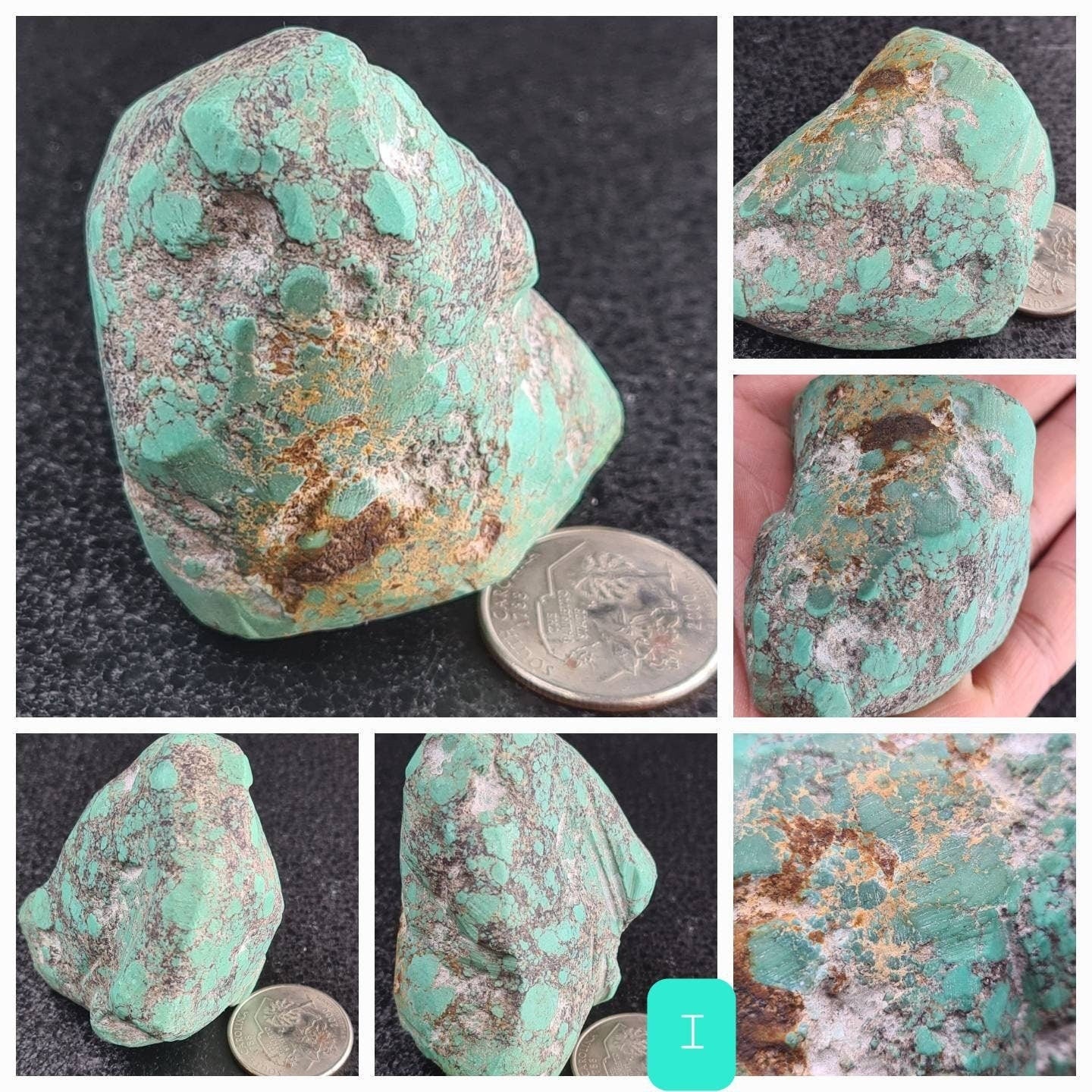 Natural Tibetan Turquoise Rough Uncut Rock Mineral Gemstone