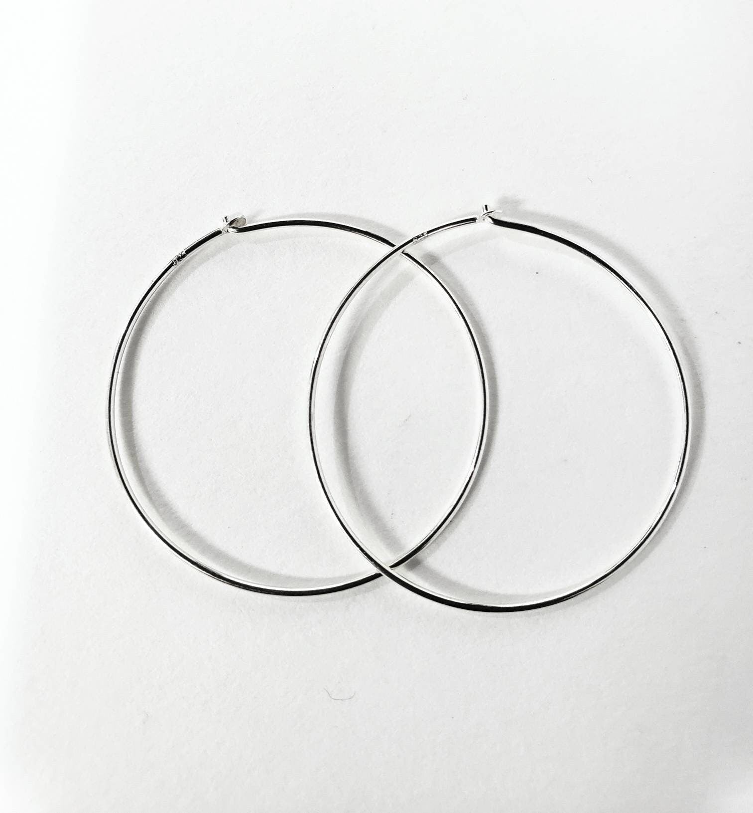 925 sterling silver beading hoop 25mm, 30mm & 35mm earring , jewelry making supplies, high quality, earring making findings 1 pair .