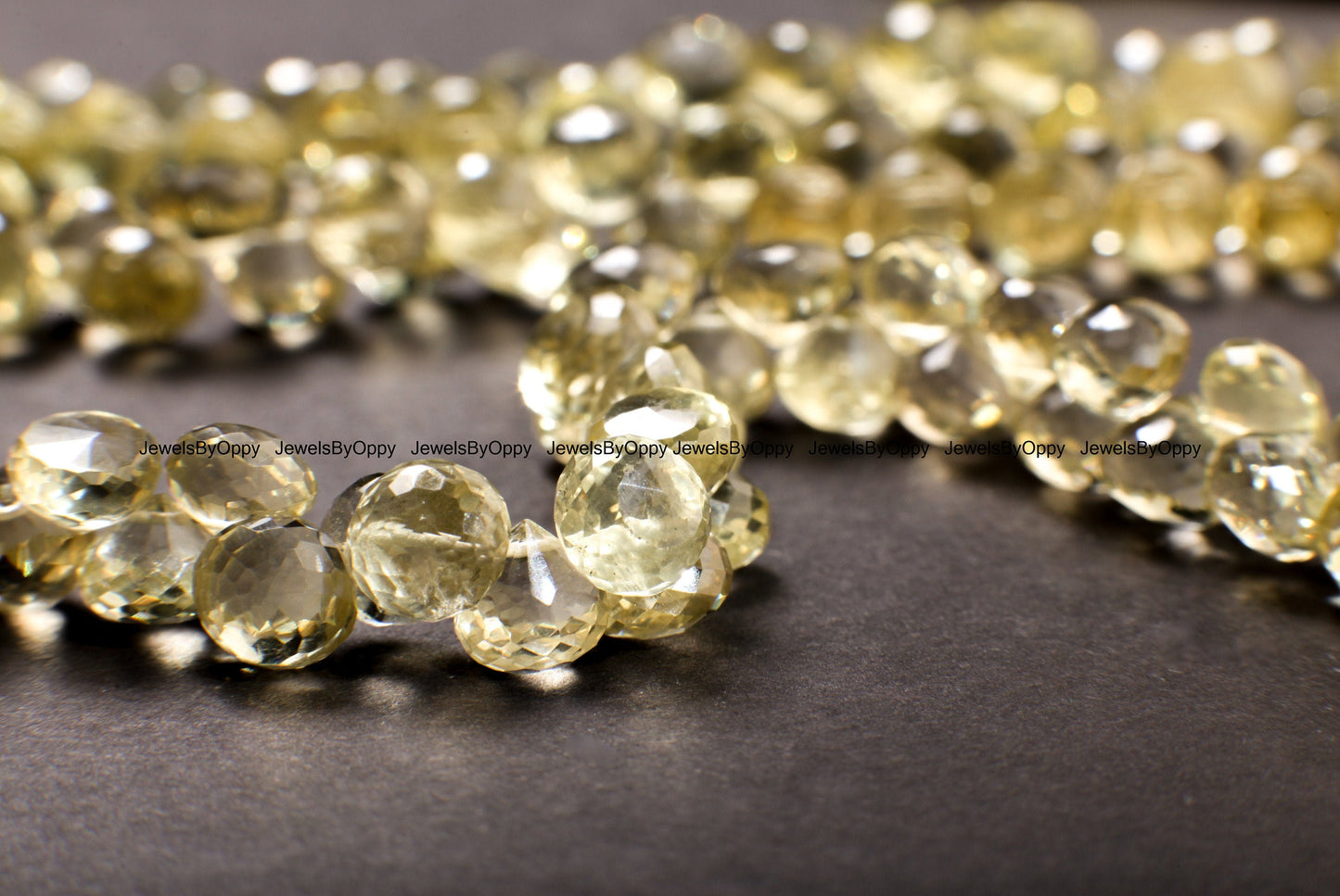 Lemon Quartz Faceted Onion Briolette 7.5-8.5mm, Natural AAA Quality Lemon Quartz Gemstone Beads Jewelry Making Necklace, Bracelet