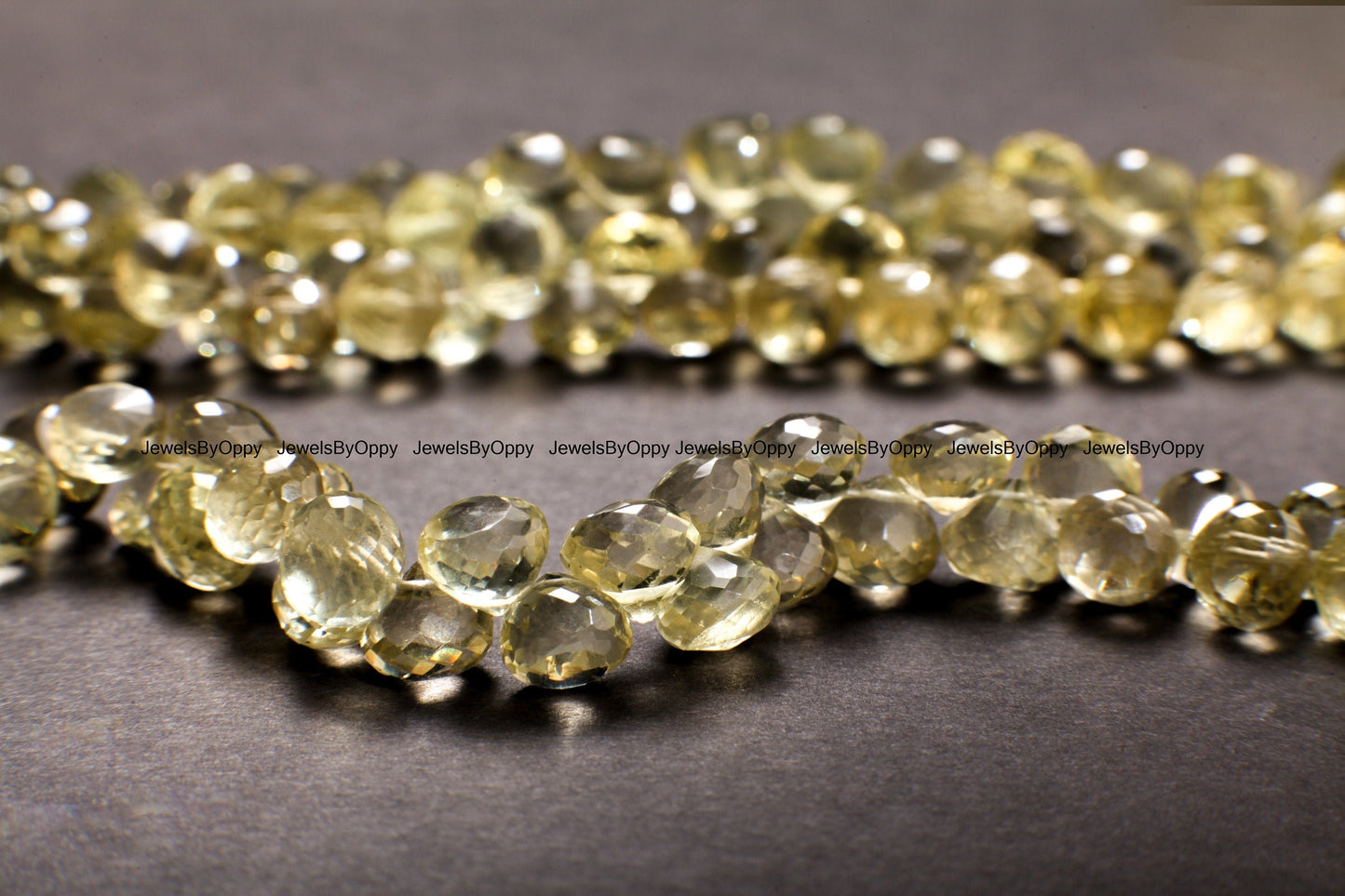 Lemon Quartz Faceted Onion Briolette 7.5-8.5mm, Natural AAA Quality Lemon Quartz Gemstone Beads Jewelry Making Necklace, Bracelet