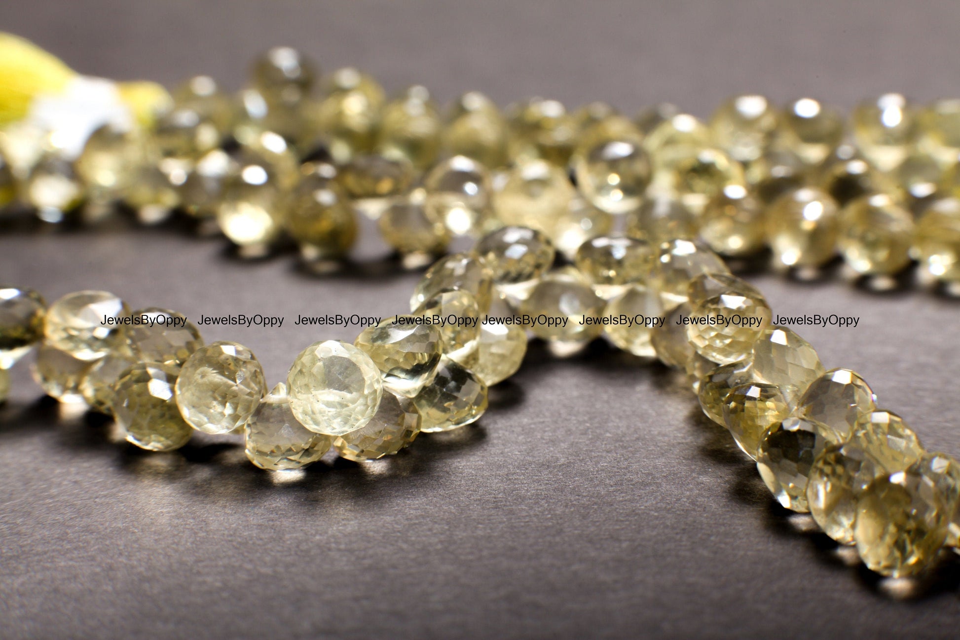 Lemon Quartz Faceted Onion Briolette 7.5-8.5mm, Natural AAA Quality Lemon Quartz Gemstone Beads Jewelry Making Necklace, Bracelet