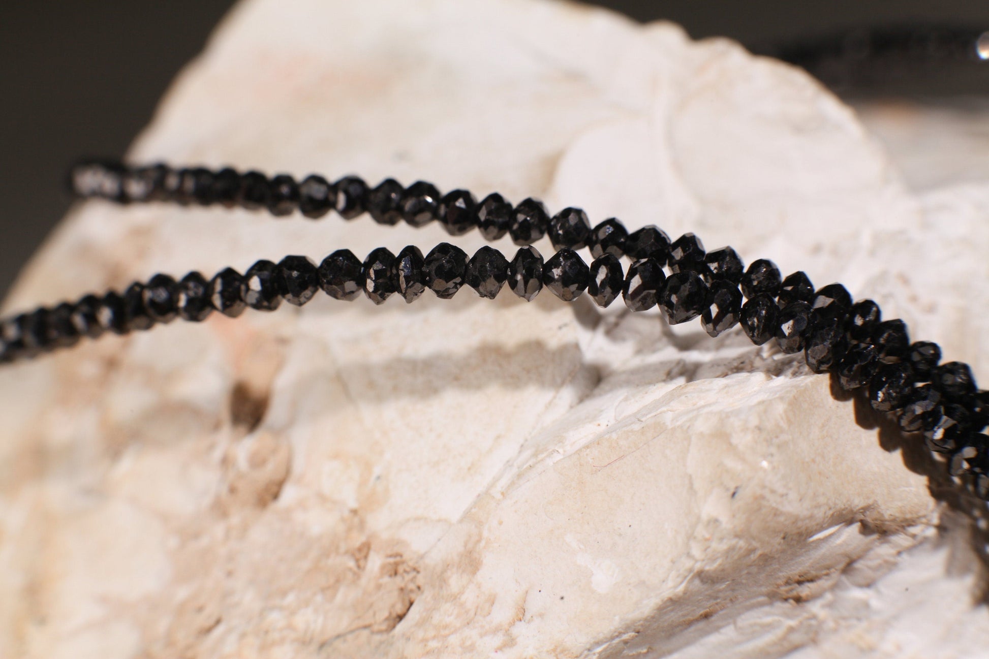 Natural Black Diamond Faceted Roundel Necklace AAA Quality 2.2-2.5mm Diamond in 925 Sterling Silver,Men and Women energy necklace.14”-28”