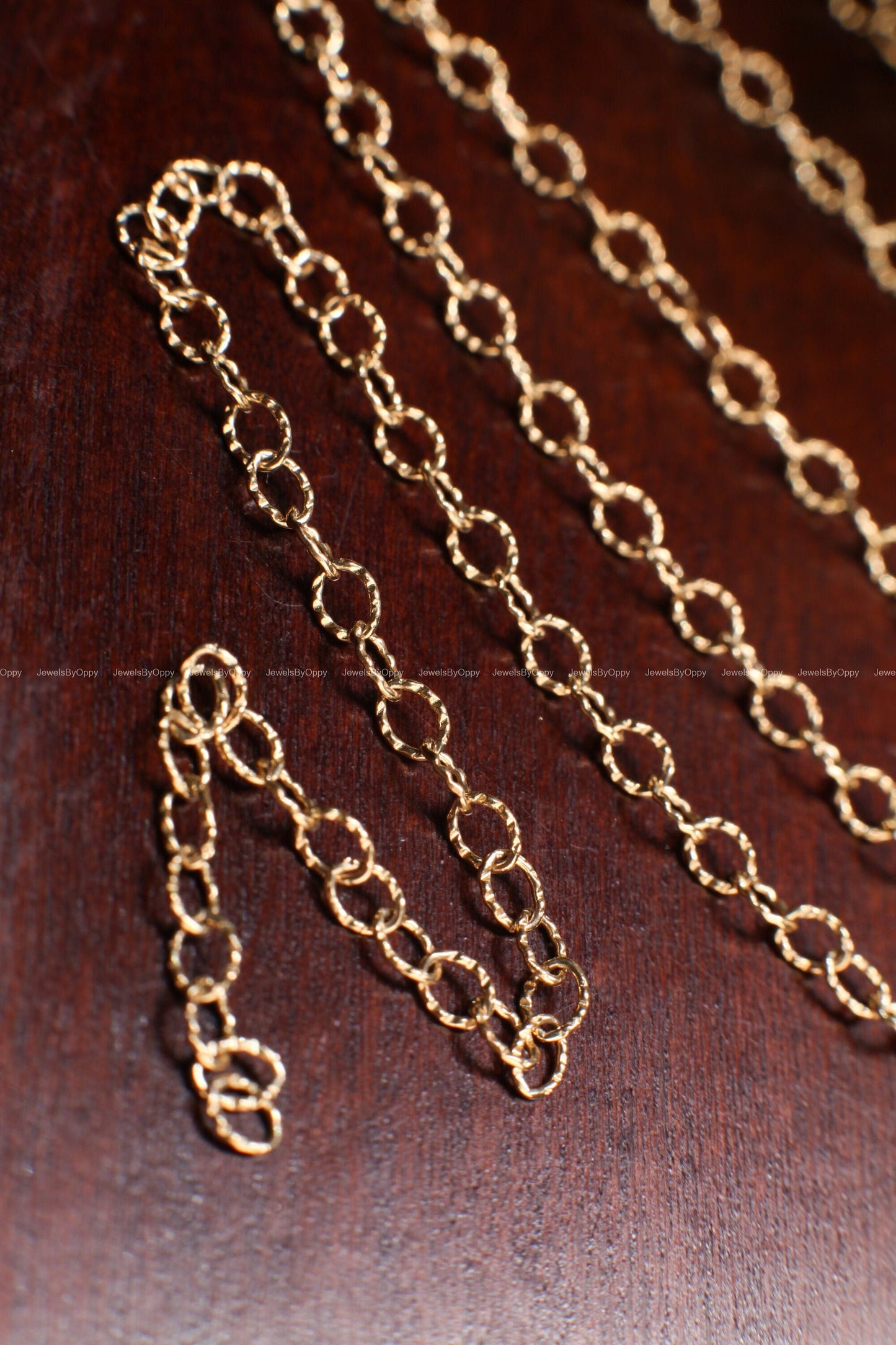 14K Gold Filled Cable Chain, 2.5x3.4mm Cable Knurled Chain, Jewelry Making Unfinished Italian Chain