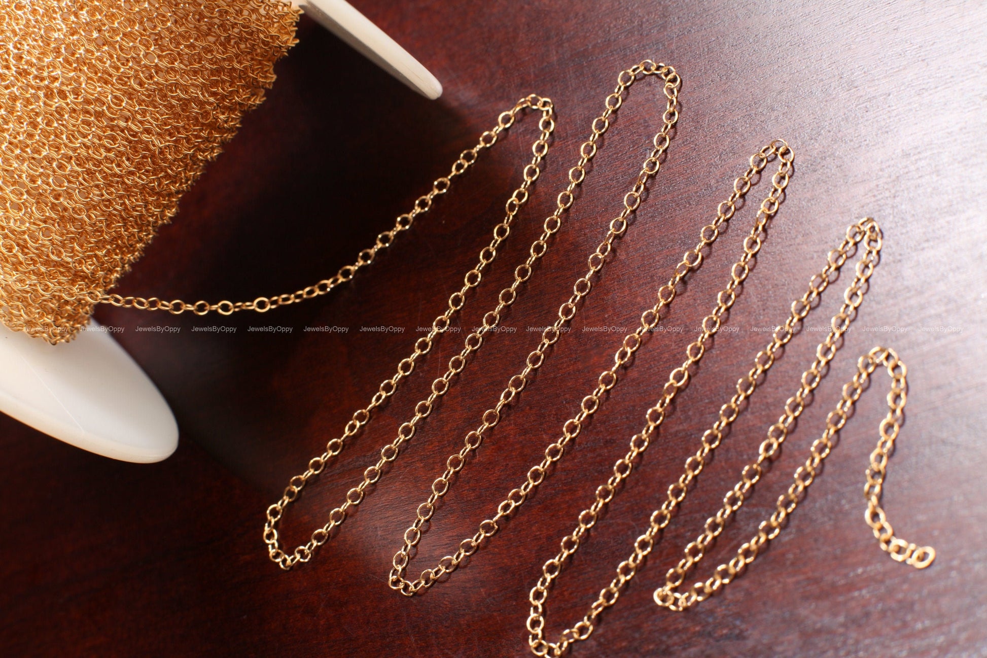 14K Gold Filled Cable Chain, 1.7x2.45mm Small Round Cable Chain, Jewelry Making Unfinished Italian Chain