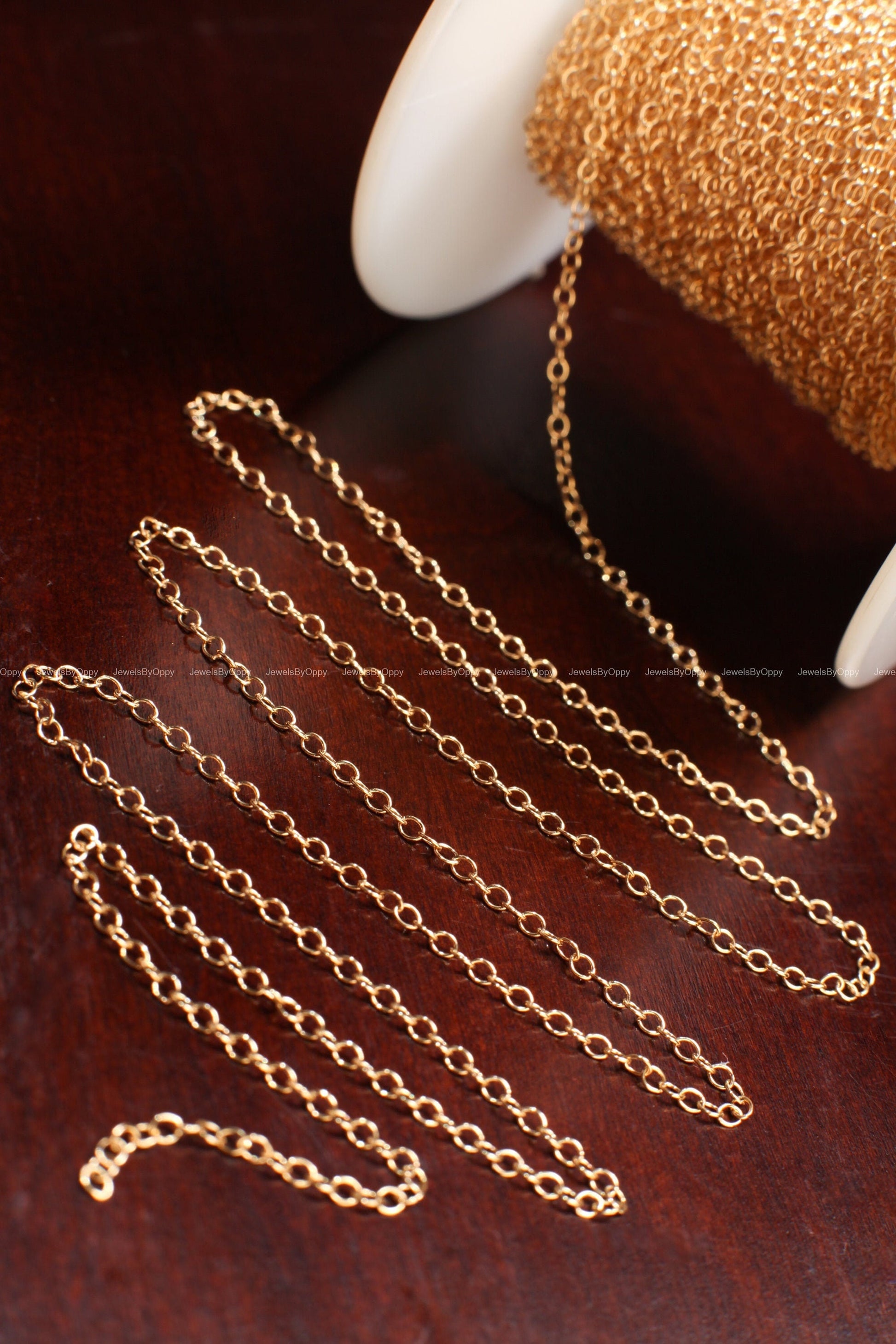 14K Gold Filled Cable Chain, 1.7x2.45mm Small Round Cable Chain, Jewelry Making Unfinished Italian Chain