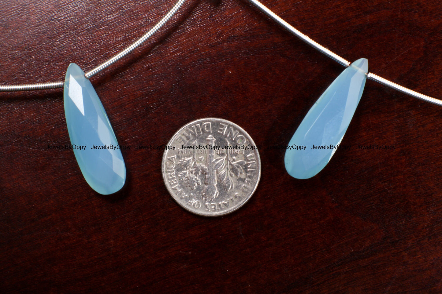 Blue Chalcedony Faceted Long Pear Drop 25x8-29x11mm, AAA Jewelry Making Bracelet, Necklace Teardrop Earrings Gemstone Beads
