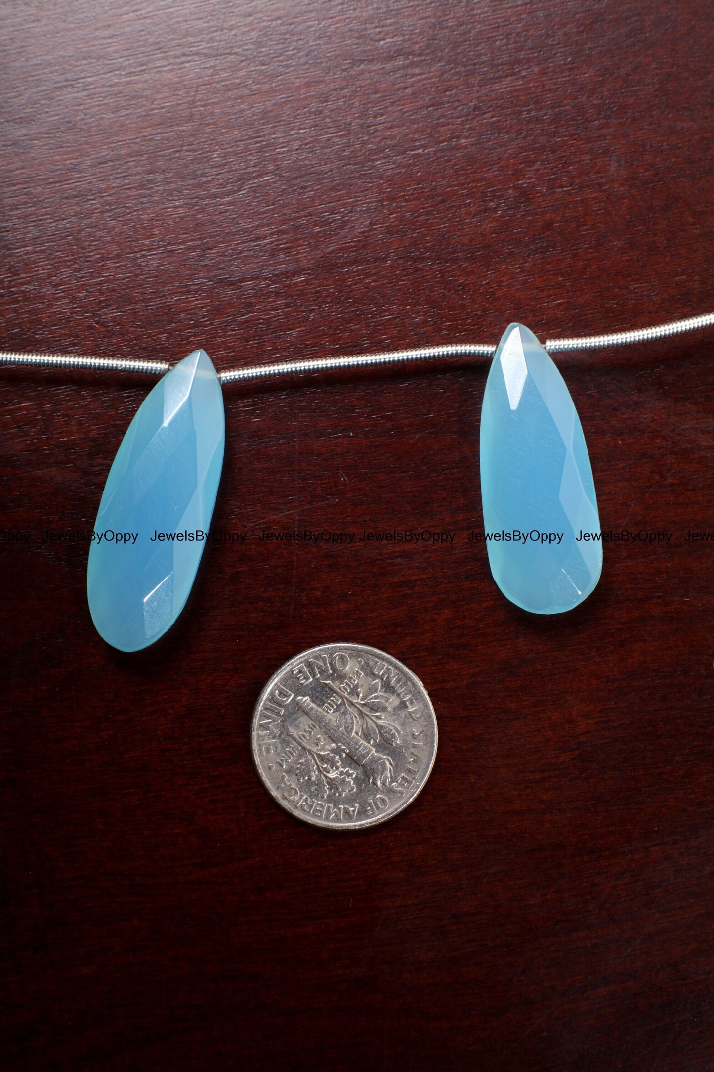Blue Chalcedony Faceted Long Pear Drop 25x8-29x11mm, AAA Jewelry Making Bracelet, Necklace Teardrop Earrings Gemstone Beads