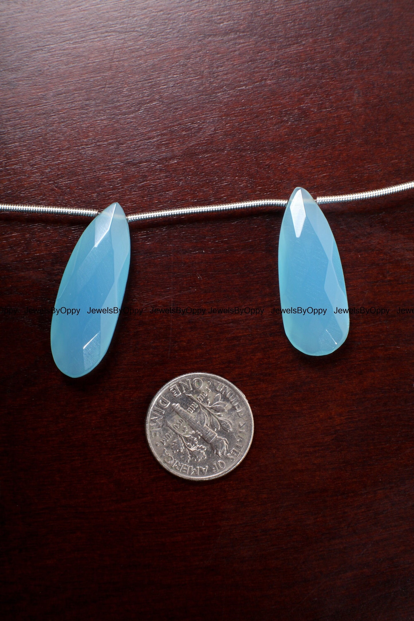 Blue Chalcedony Faceted Long Pear Drop 25x8-29x11mm, AAA Jewelry Making Bracelet, Necklace Teardrop Earrings Gemstone Beads