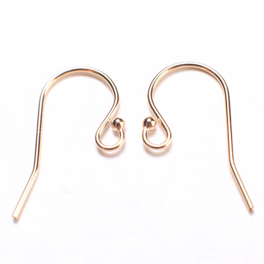 14K Gold Filled Earwire with Dot, Made In USA, High Quality 14K Stamped, Ball End, 19mm Long, Earrings Making Findings