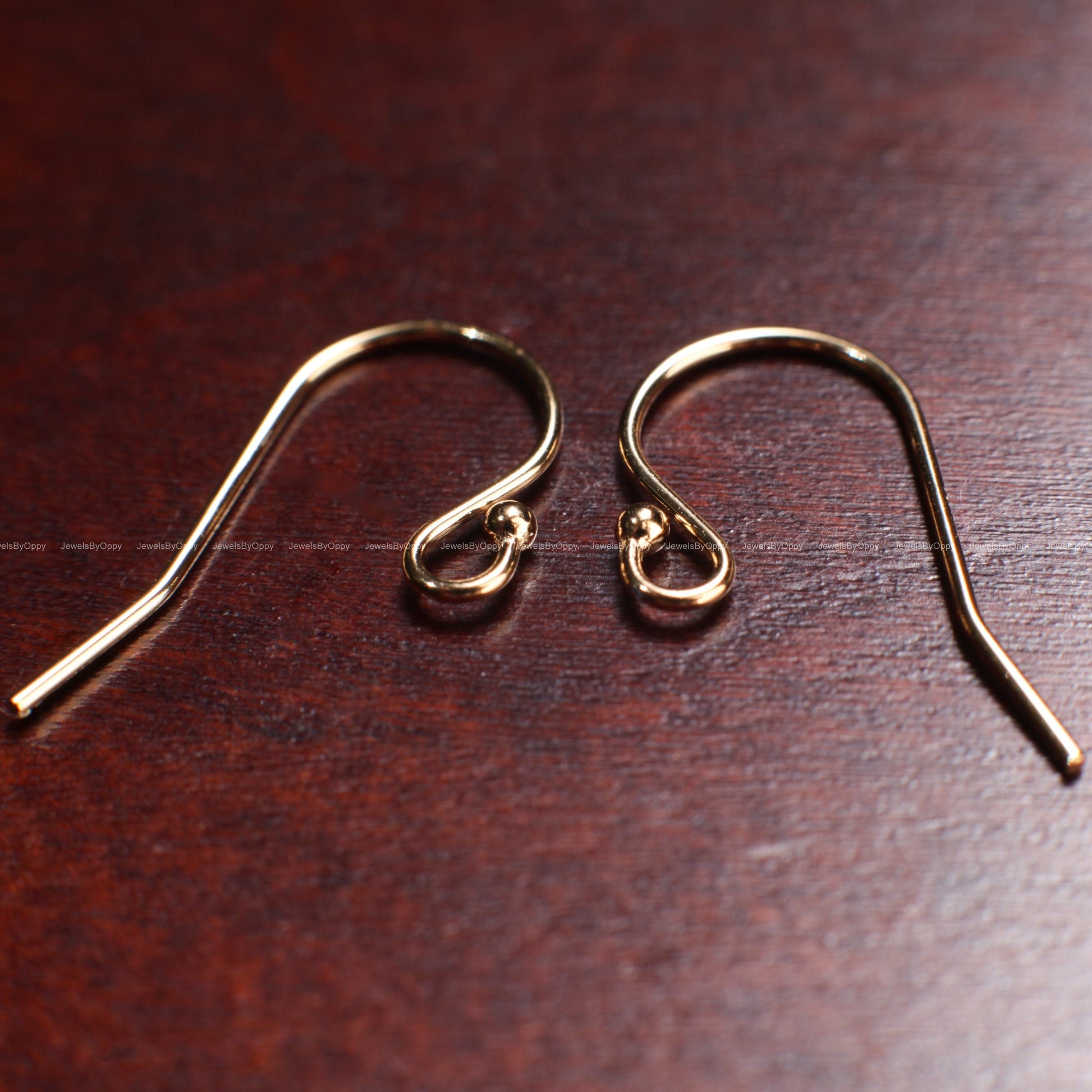 14K Gold Filled Earwire with Dot, Made In USA, High Quality 14K Stamped, Ball End, 19mm Long, Earrings Making Findings