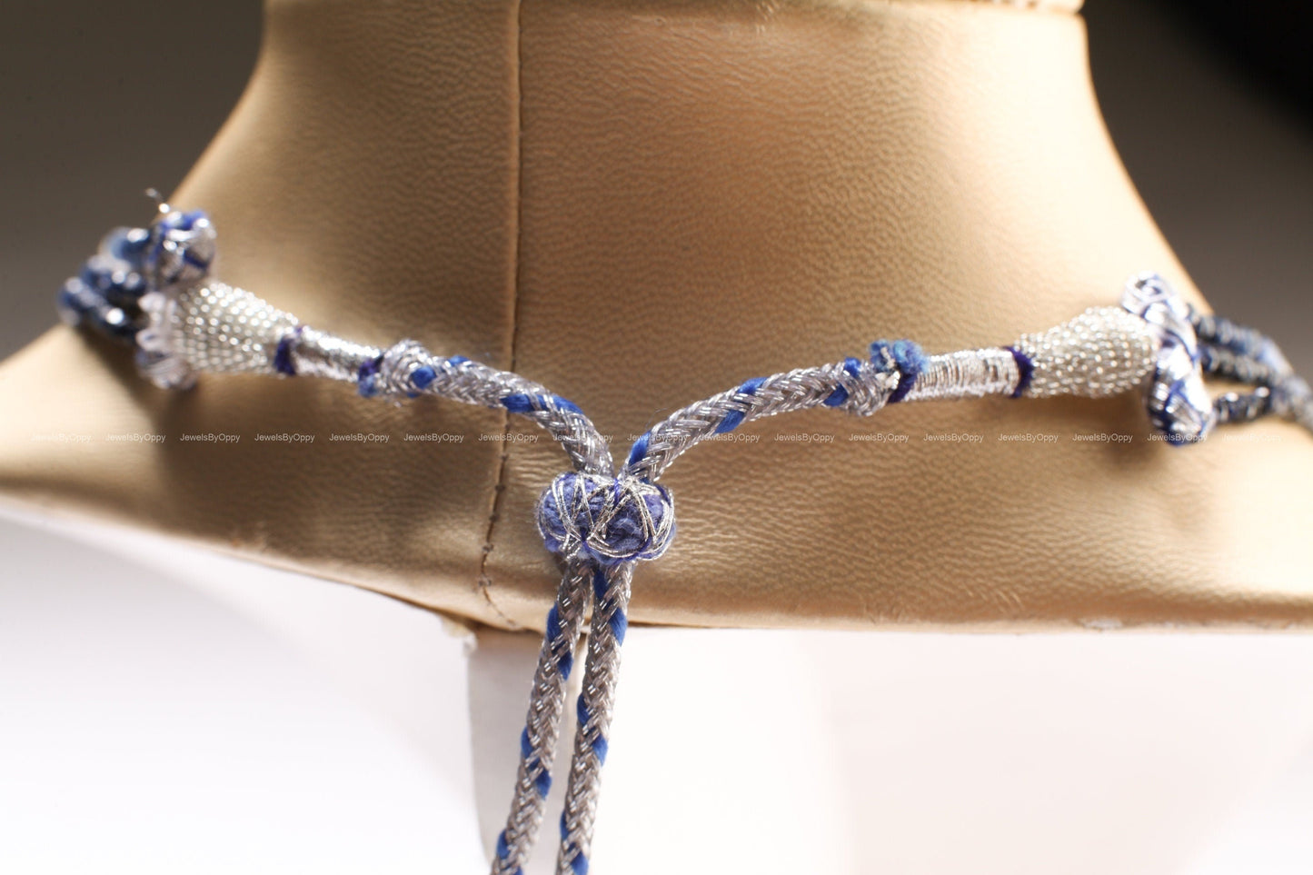 3 Line Natural Ombre Sapphire Graduated 2.5-3.5mm Faceted Roundel, 15"-16" Beads Length plus Adjustable Threaded Necklace