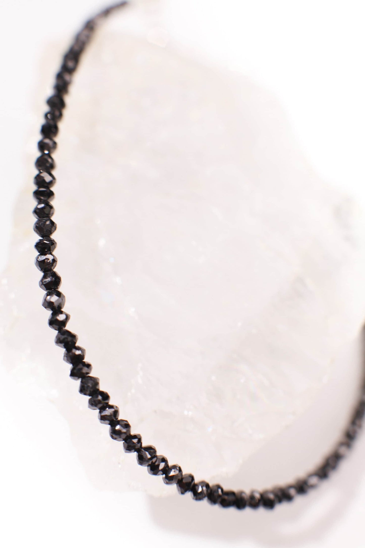 Natural Black Diamond 2.5mm Faceted Roundel AAA Quality in 925 Sterling Silver Bracelet 6-10&quot; Plus Extension