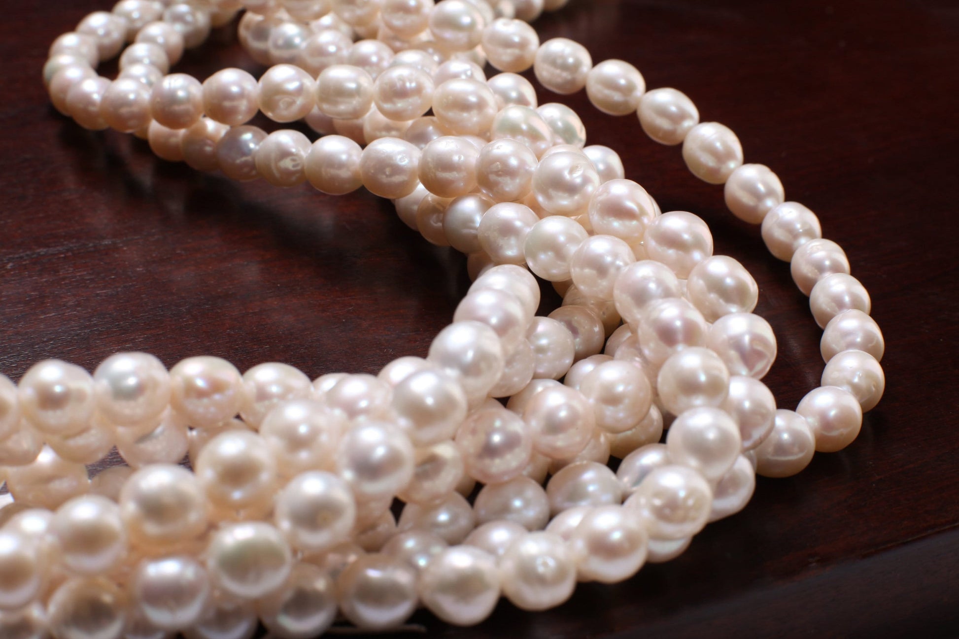 Natural Freshwater Pearl 7-7.5mm Potato round Pearl, Good Luster 15&quot; strand for Jewelry Making Pearl , Bracelet, Earrings, Necklace