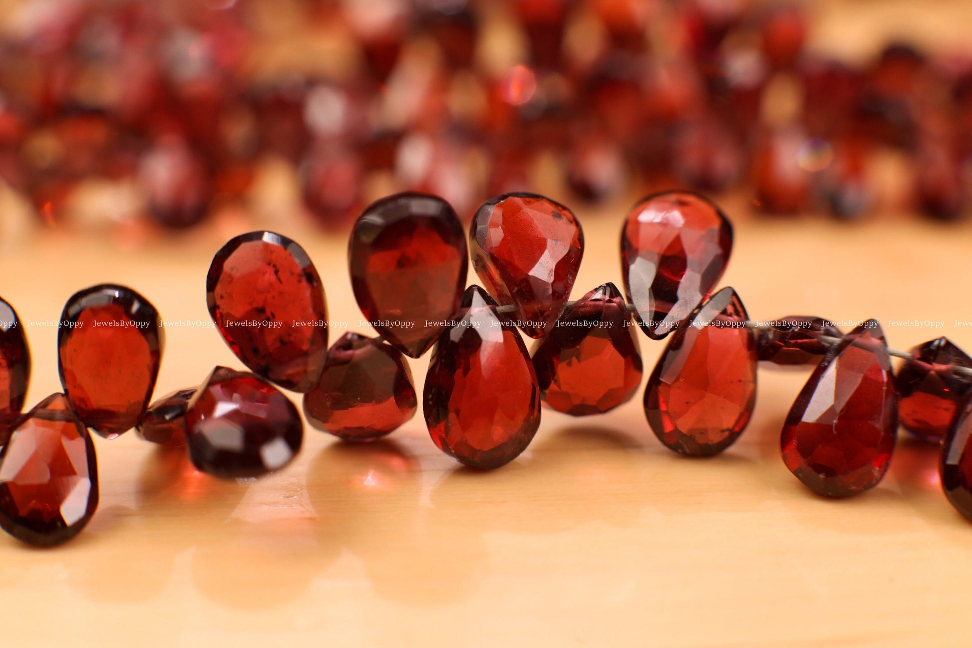 Mozambique Red Garnet Micro Faceted 4x6-5.5x8.5mm Pear Drop, Jewelry Making Rich Dark Red, January Birthstone Teardrop Beads